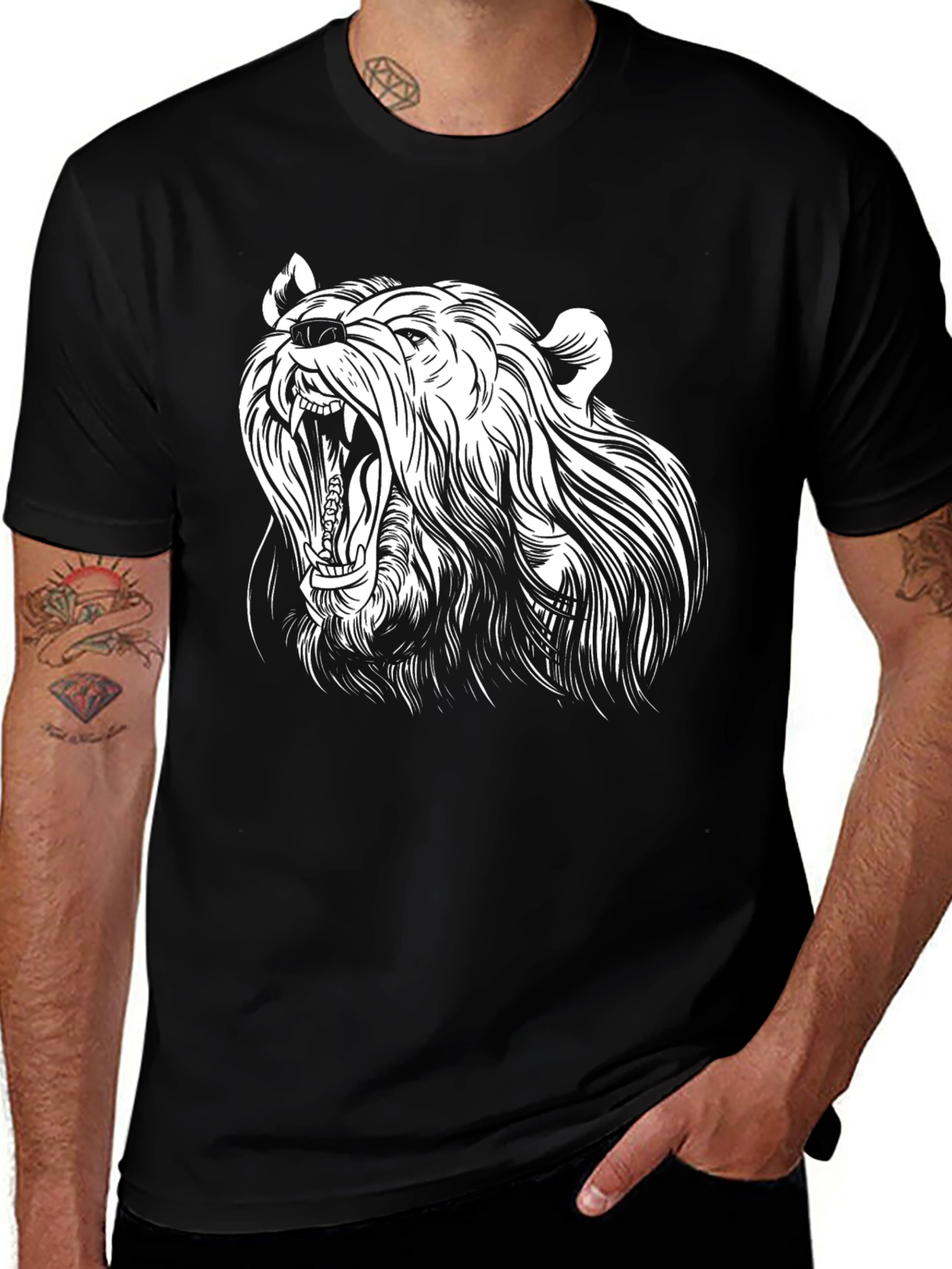 Bear Graphic Black T-Shirt