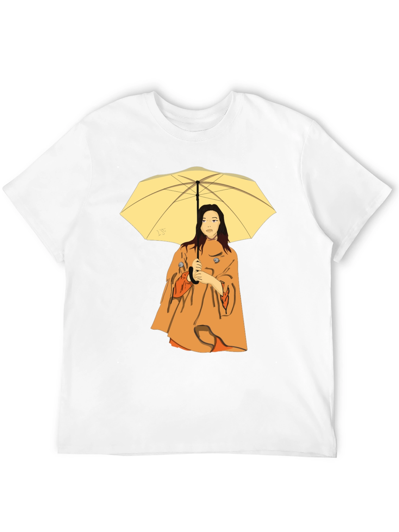 Woman with Umbrella T-Shirt - Black
