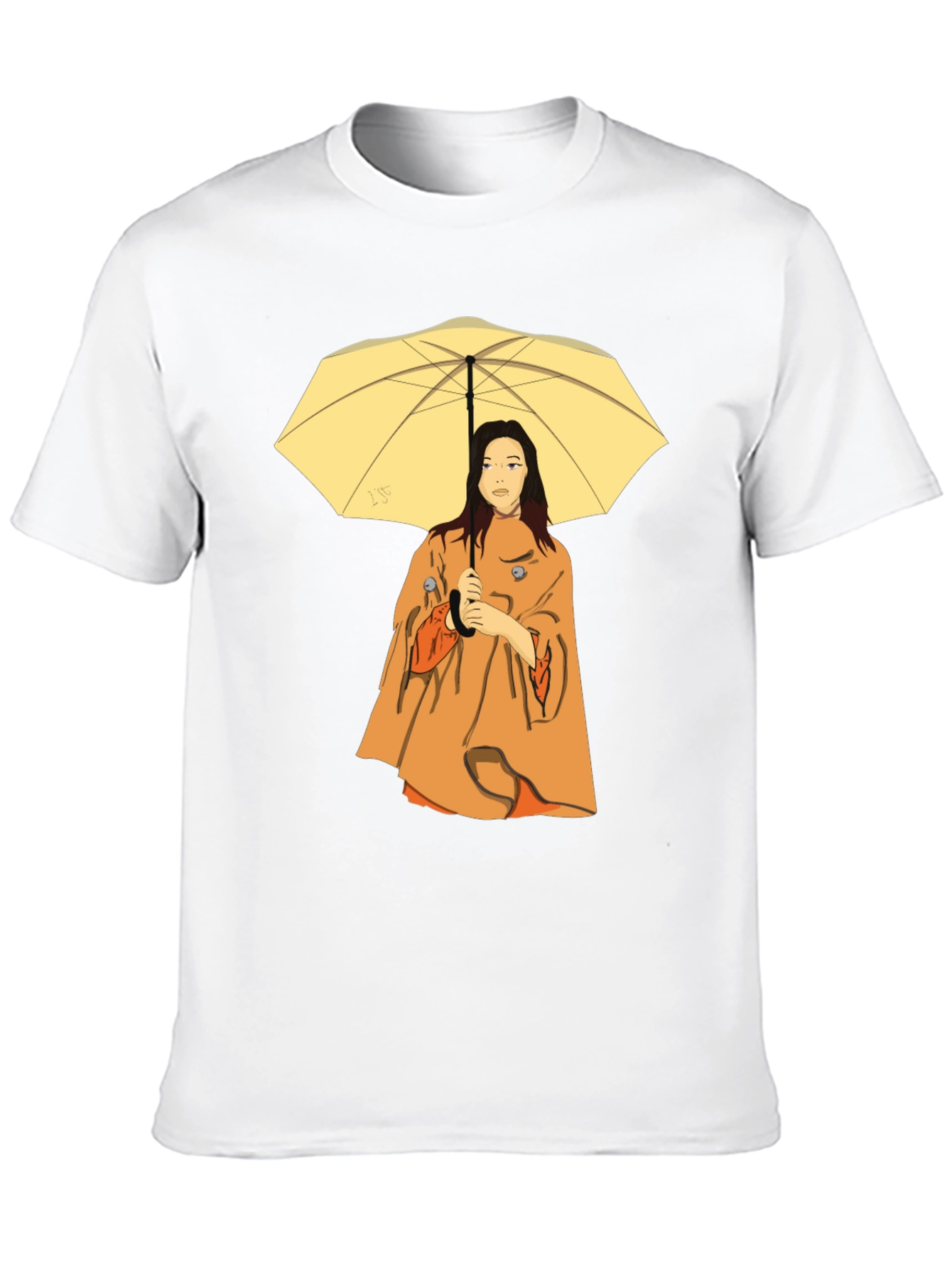 Woman with Umbrella T-Shirt - Black