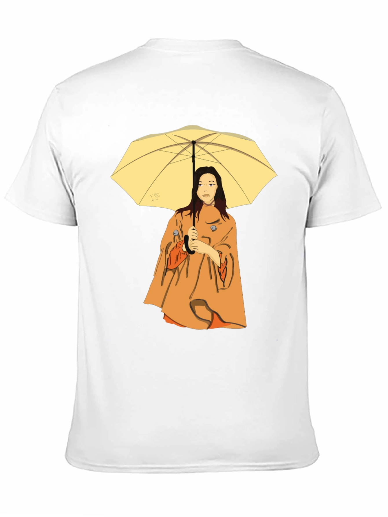 Woman with Umbrella T-Shirt - Black
