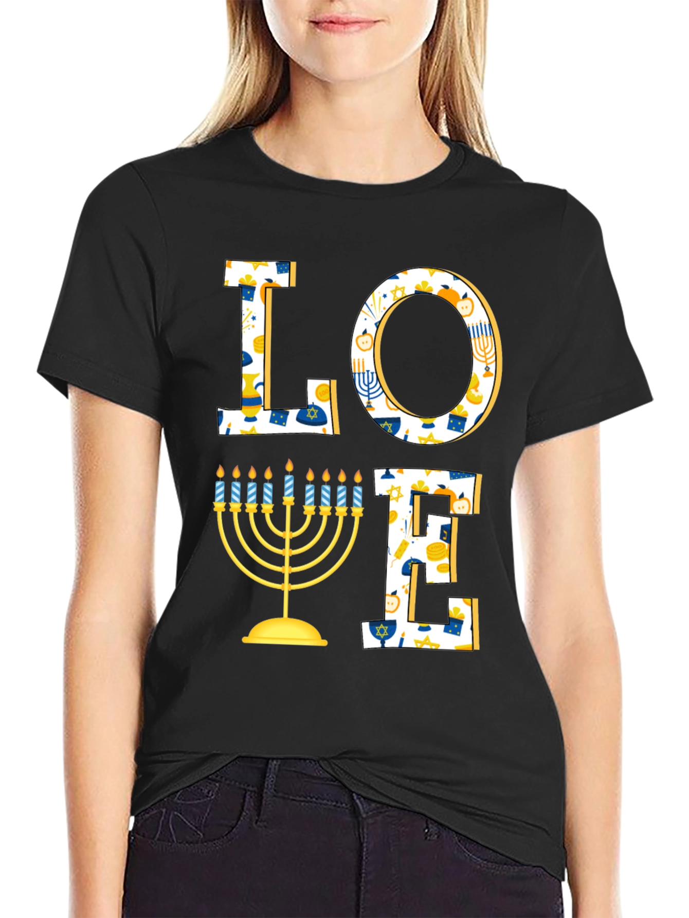 Hanukkah Love T-Shirt - Holiday Festive Graphic Tee