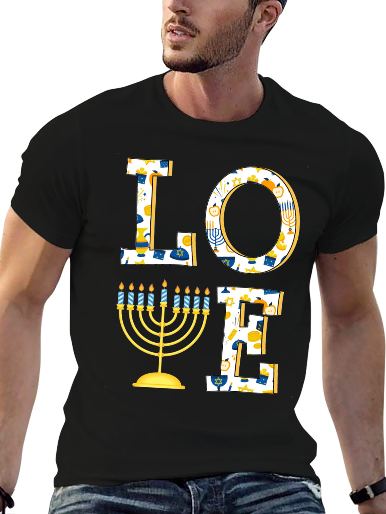 Hanukkah Love T-Shirt - Holiday Festive Graphic Tee