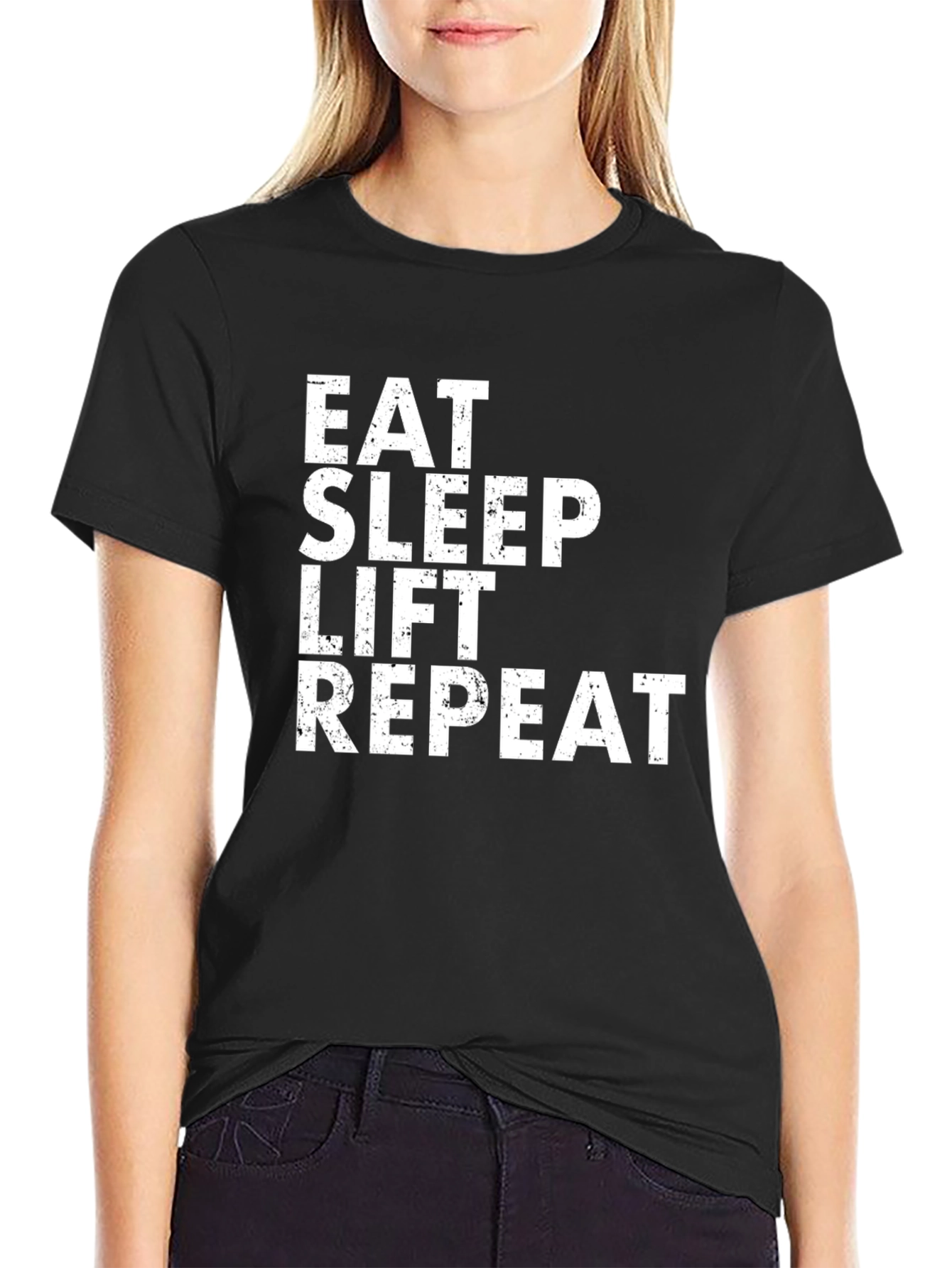 Eat Sleep Lift Repeat Black T-Shirt