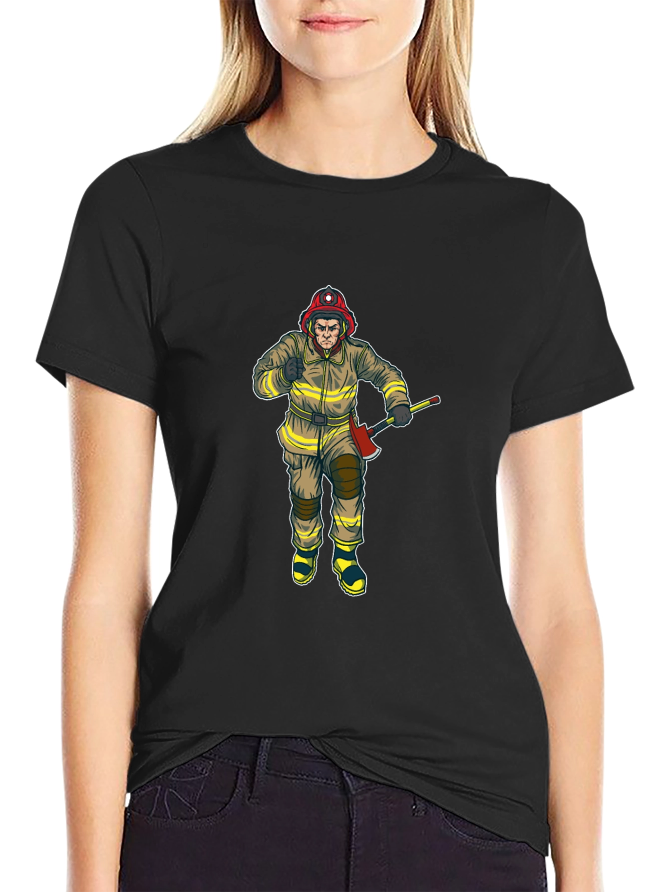 Firefighter Axe Black T-Shirt