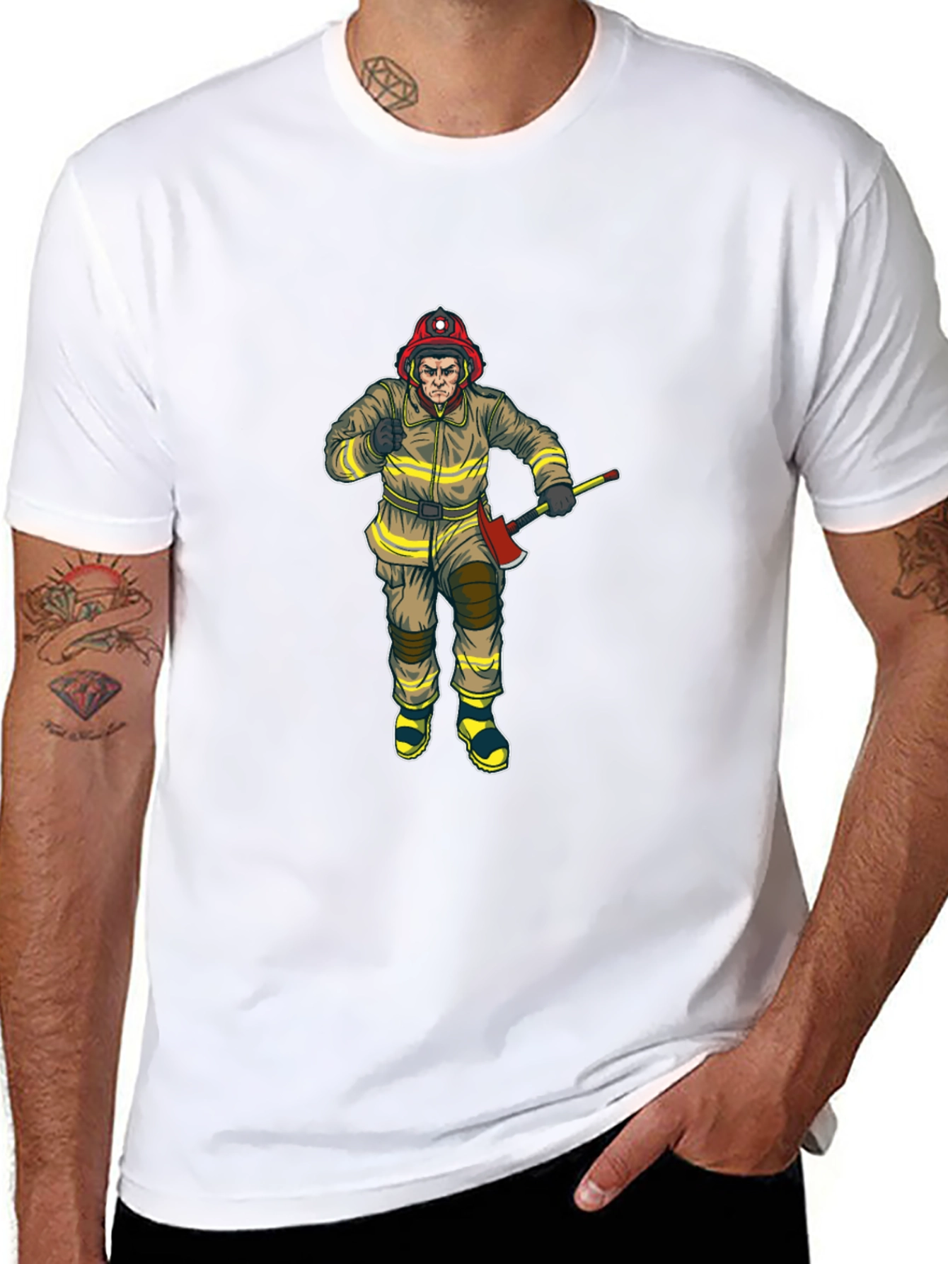 Firefighter Axe Black T-Shirt