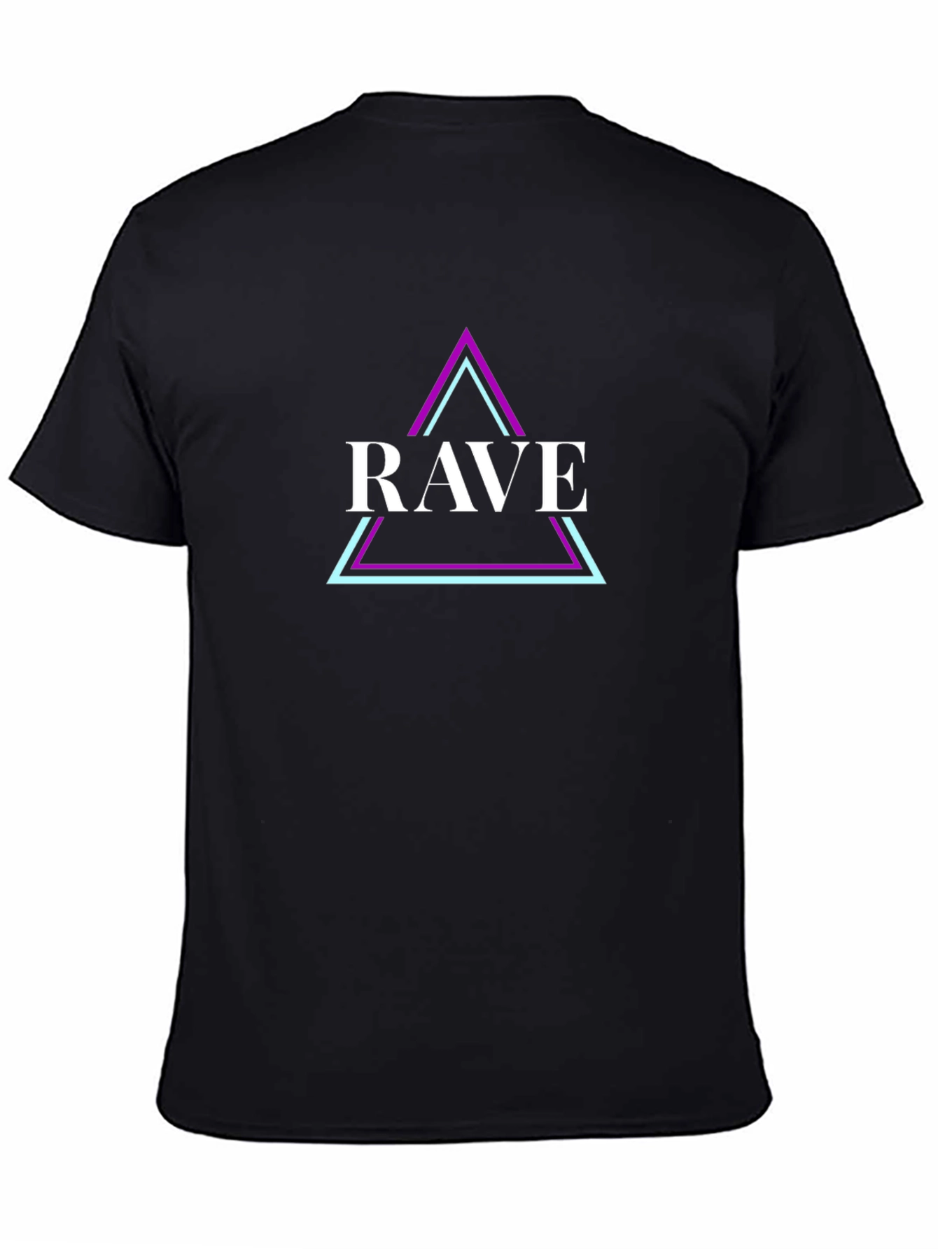 Rave Triangle Graphic T-Shirt - Black Cotton Blend