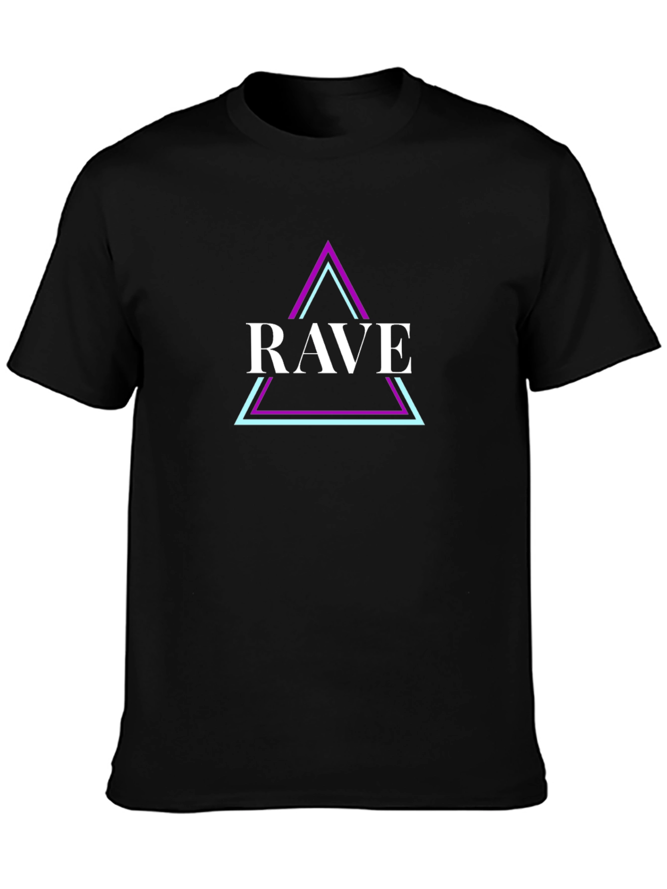Rave Triangle Graphic T-Shirt - Black Cotton Blend
