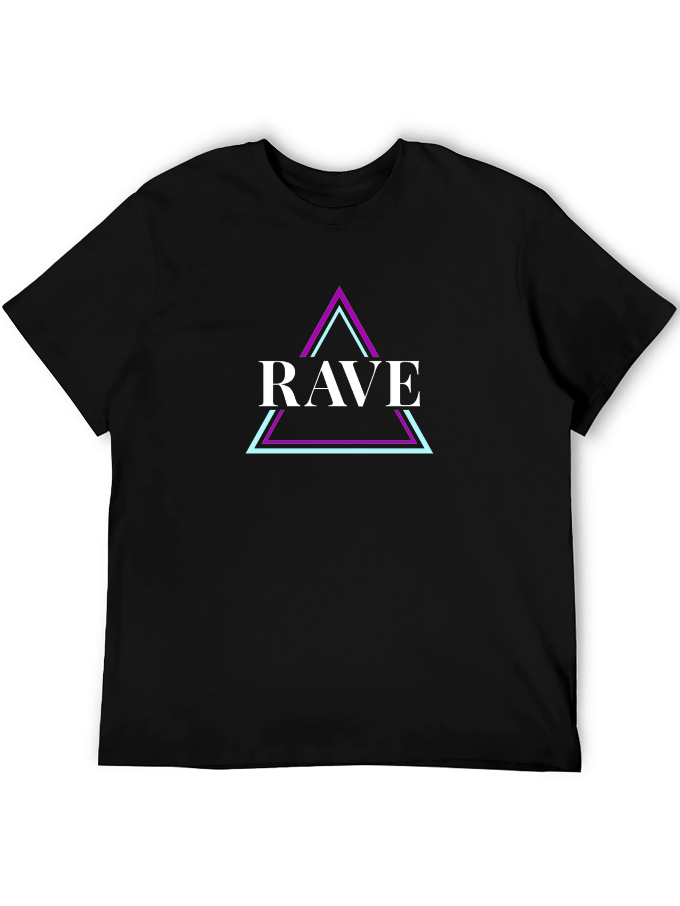 Rave Triangle Graphic T-Shirt - Black Cotton Blend