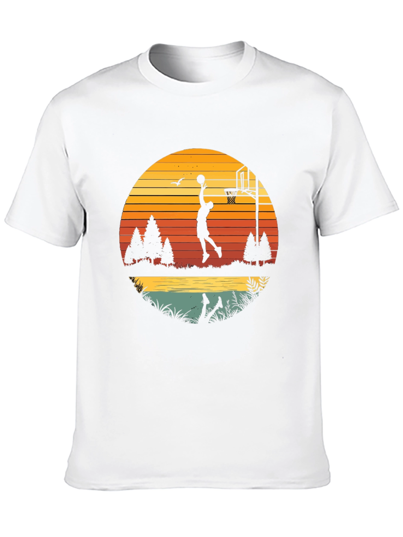 Basketball Sunset Graphic T-Shirt