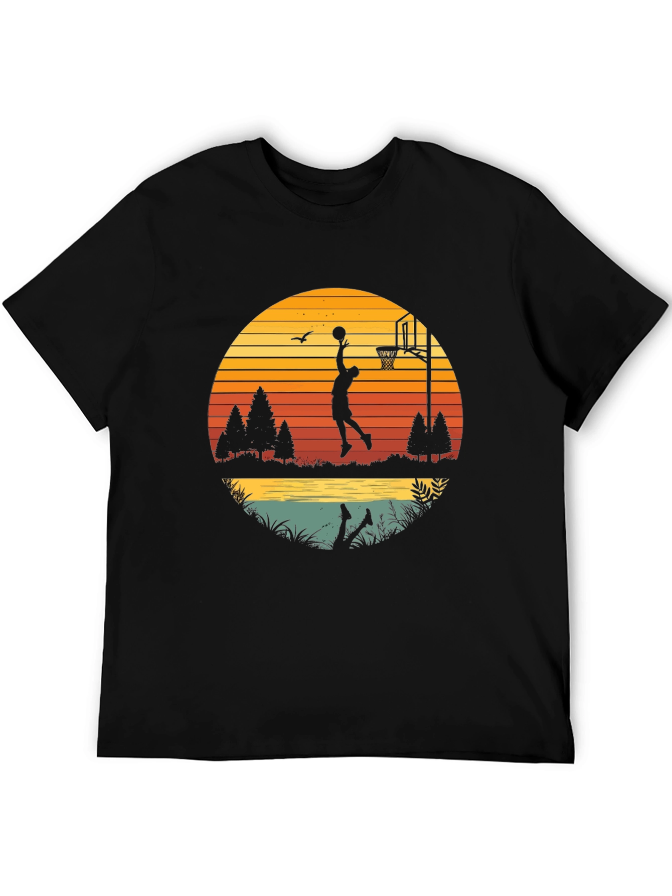 Basketball Sunset Graphic T-Shirt