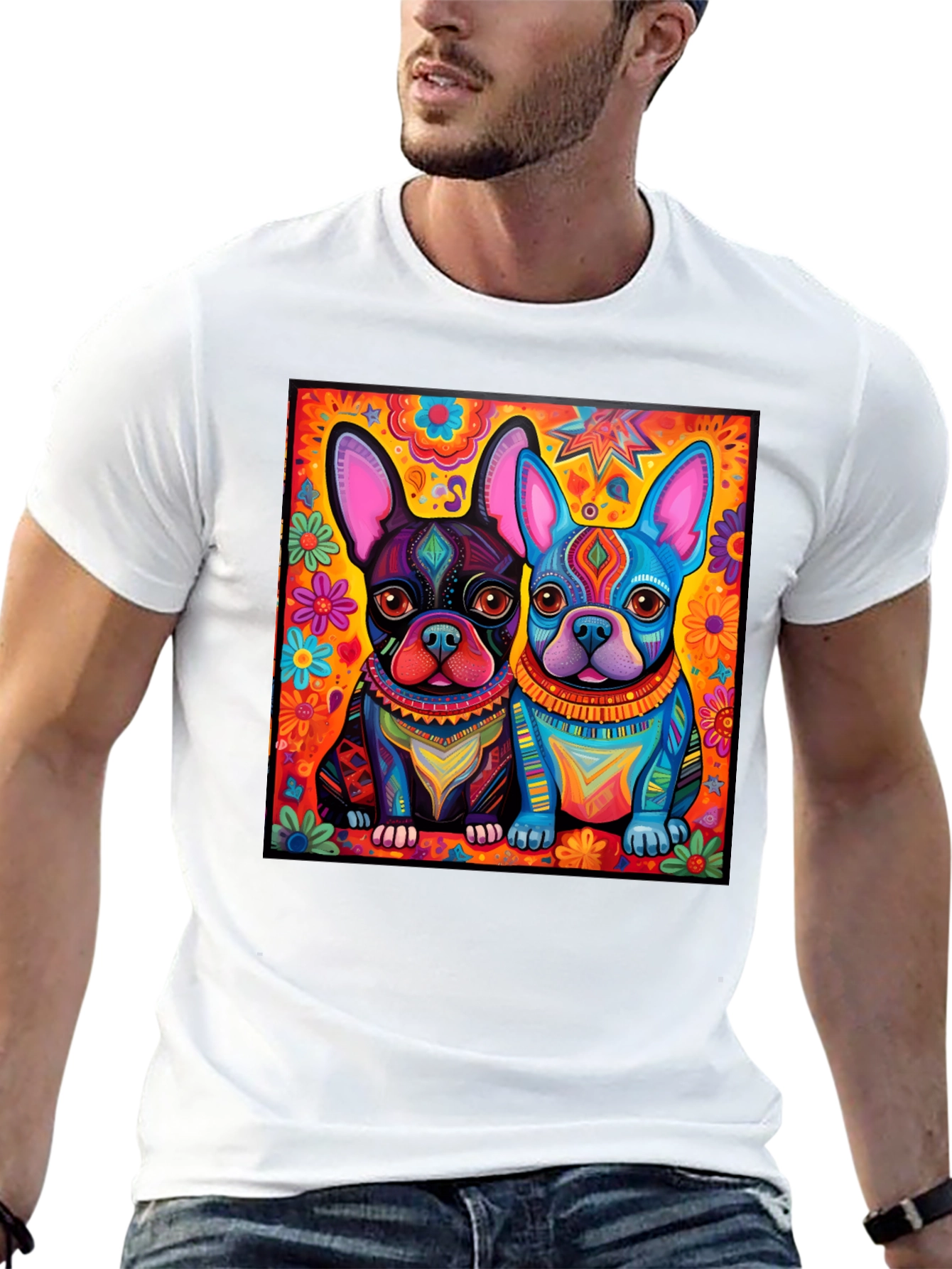 Funky French Bulldog Graphic Tee