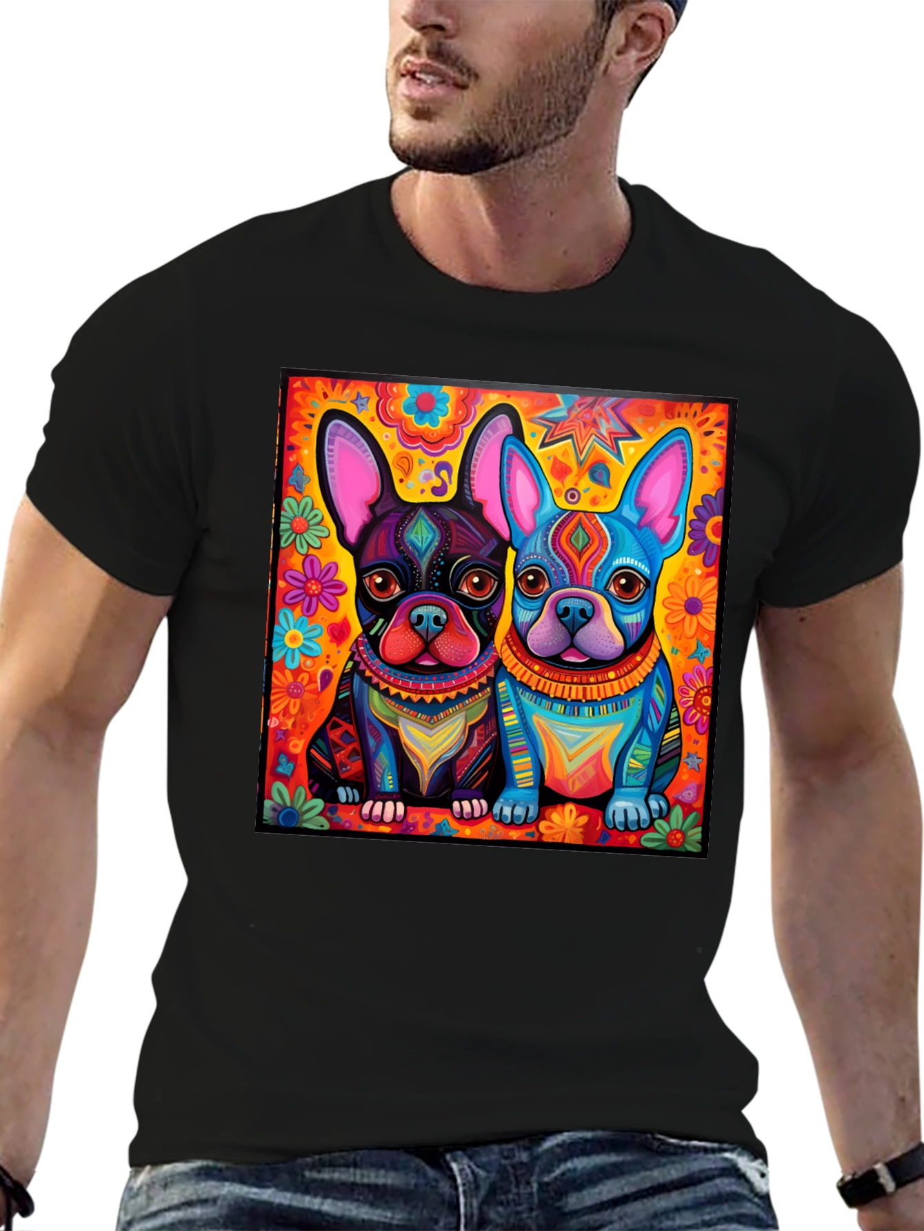 Funky French Bulldog Graphic Tee