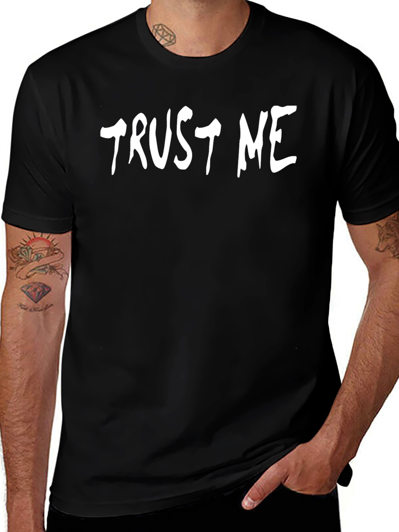 Trust Me Graphic Tee - Black Cotton Comfort