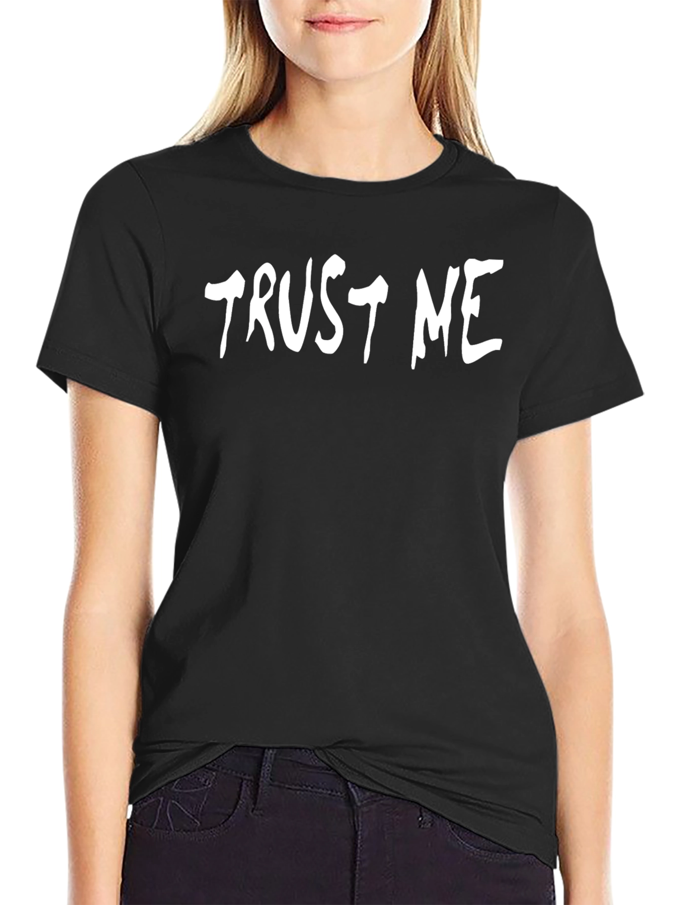 Trust Me Graphic Tee - Black Cotton Comfort