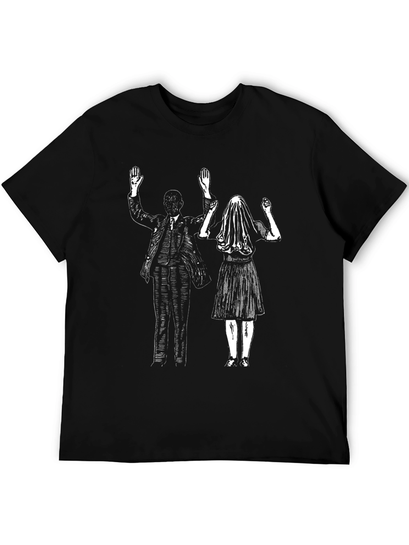 Black Graphic Tee: Bride & Groom Design