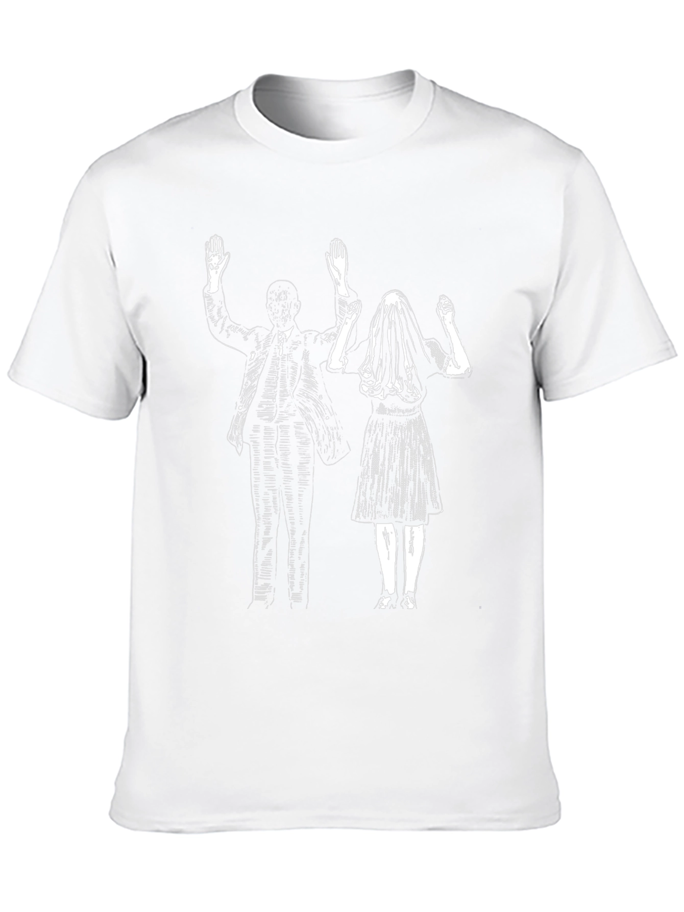Black Graphic Tee: Bride & Groom Design