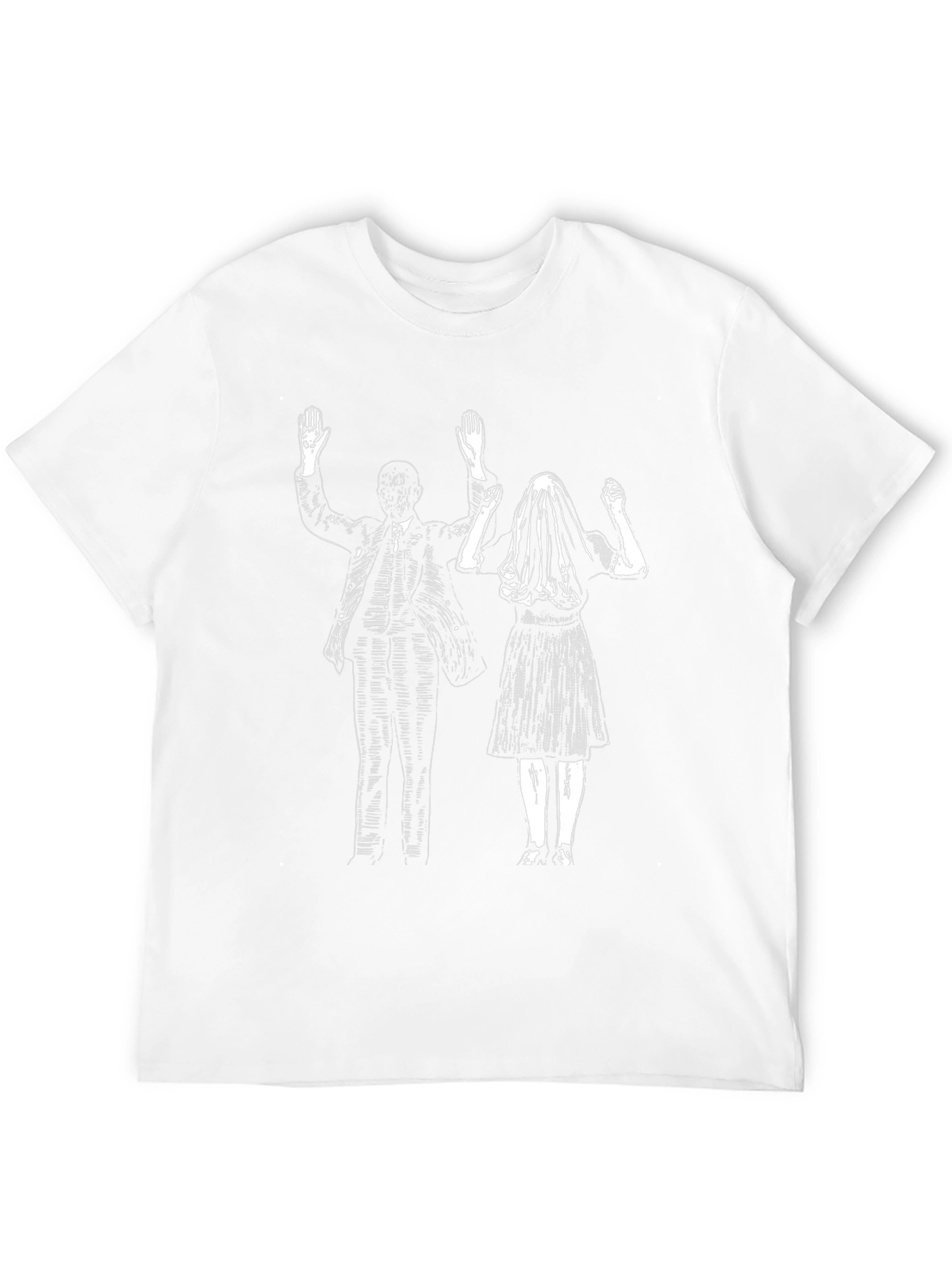Black Graphic Tee: Bride & Groom Design