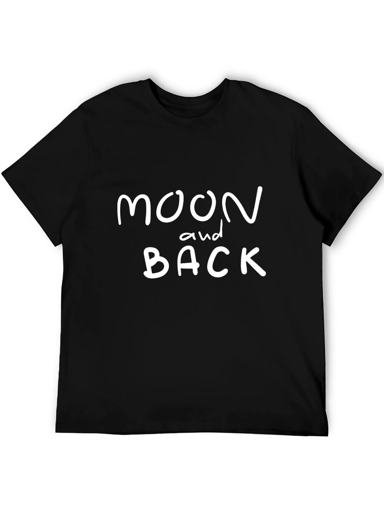 Moon and Back Graphic Tee - Soft Black T-Shirt