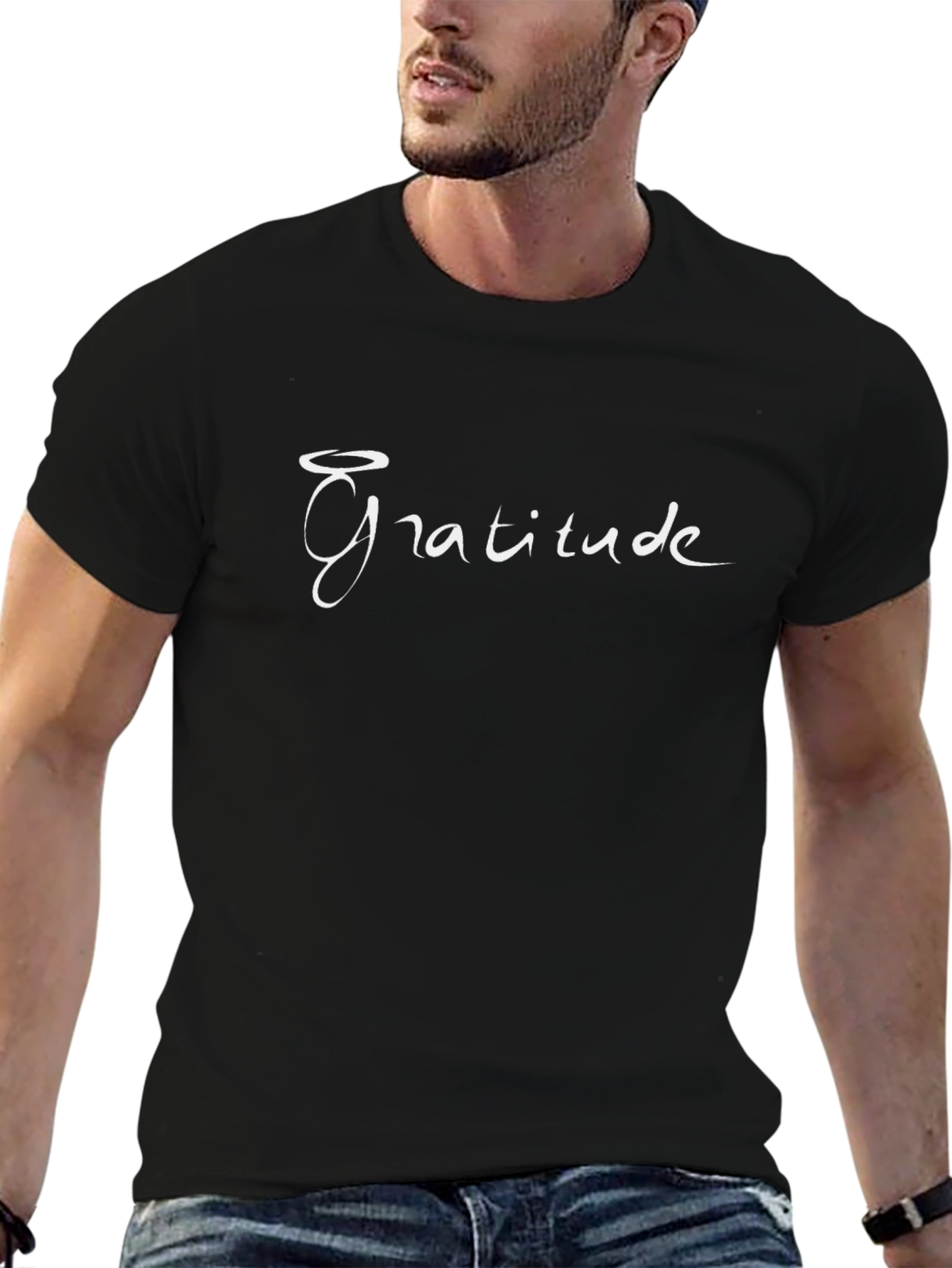 Gratitude Halo Graphic Tee - Soft Cotton Blend