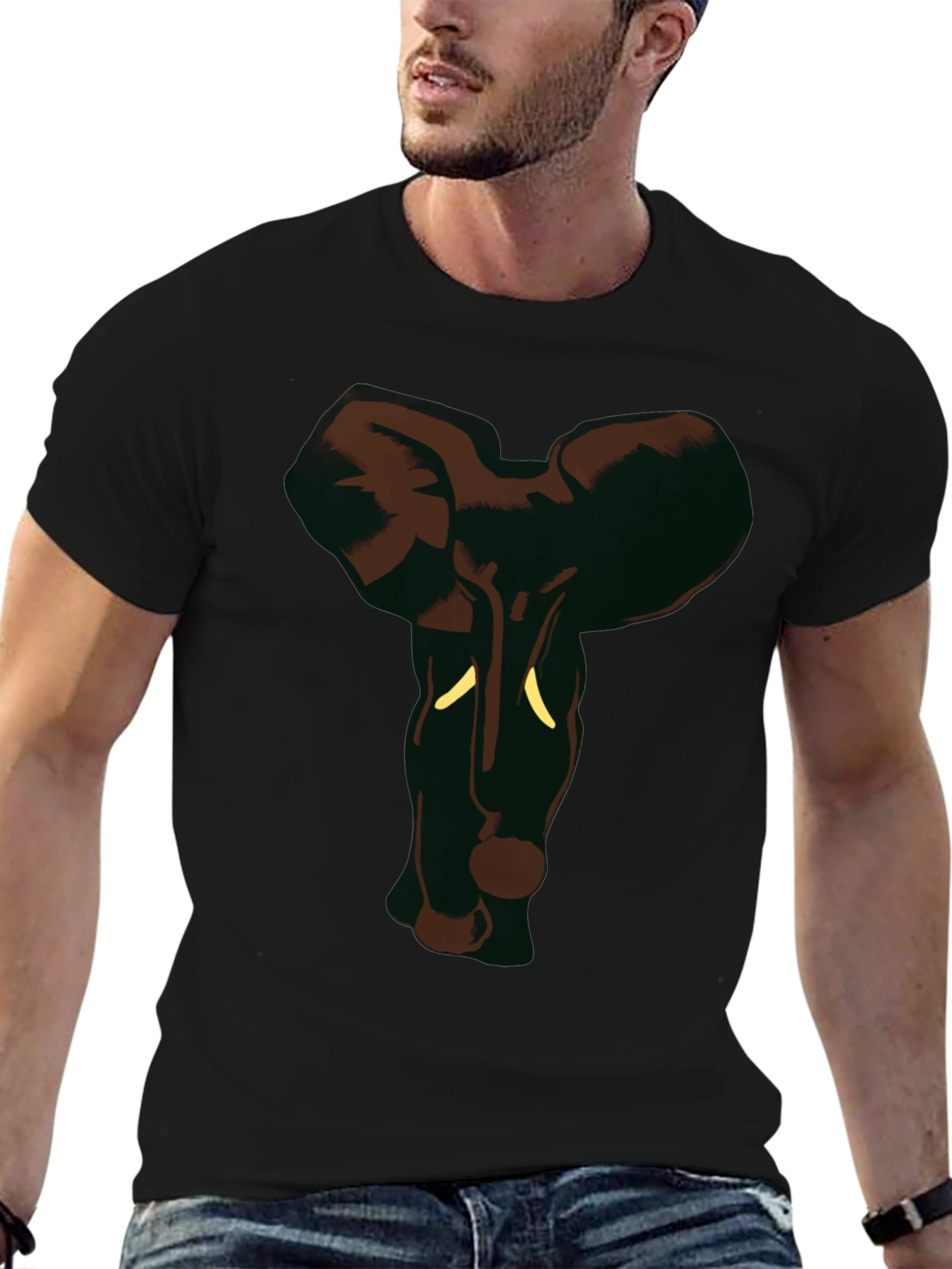 Elephant Graphic Black Tee