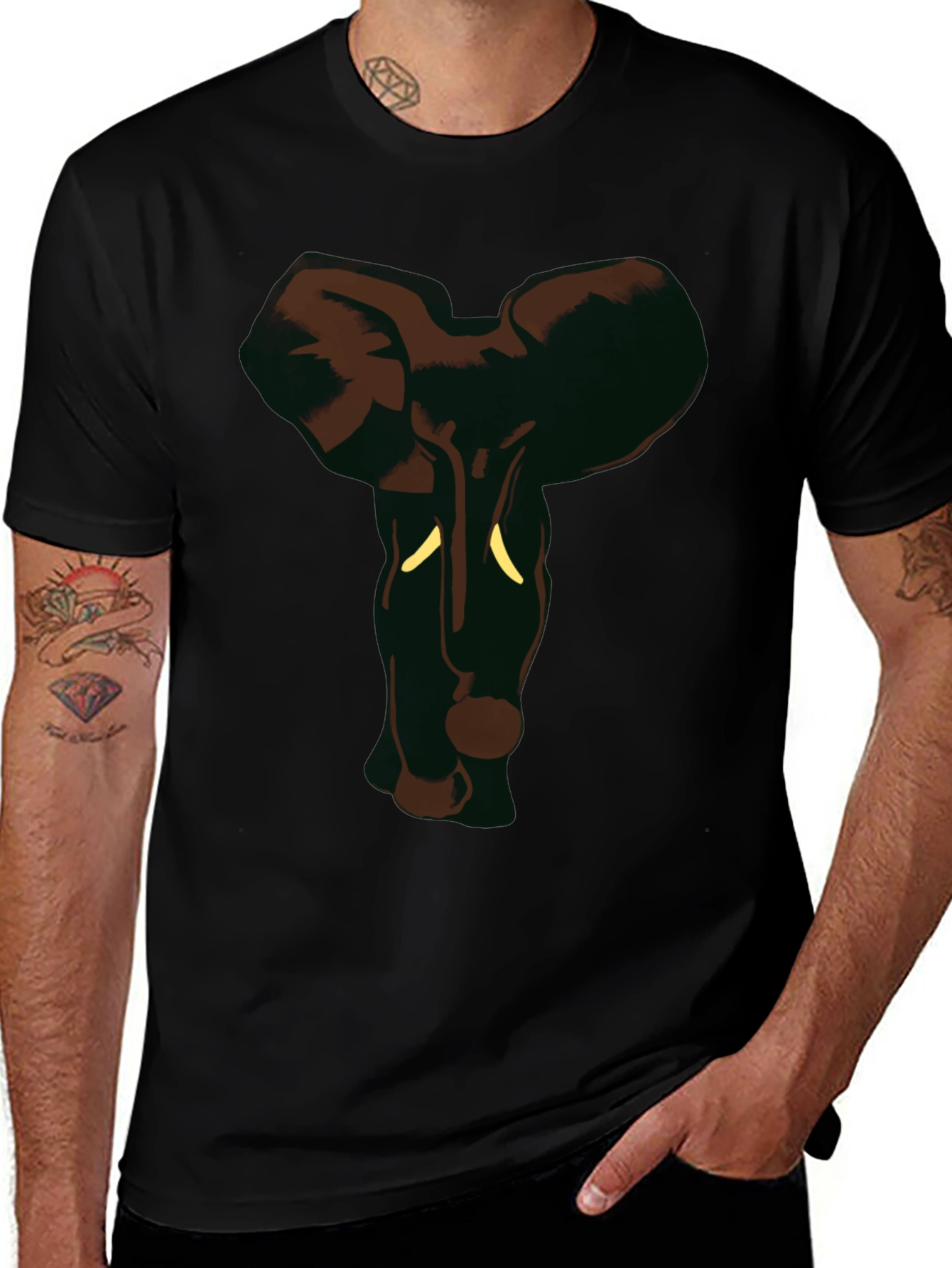 Elephant Graphic Black Tee