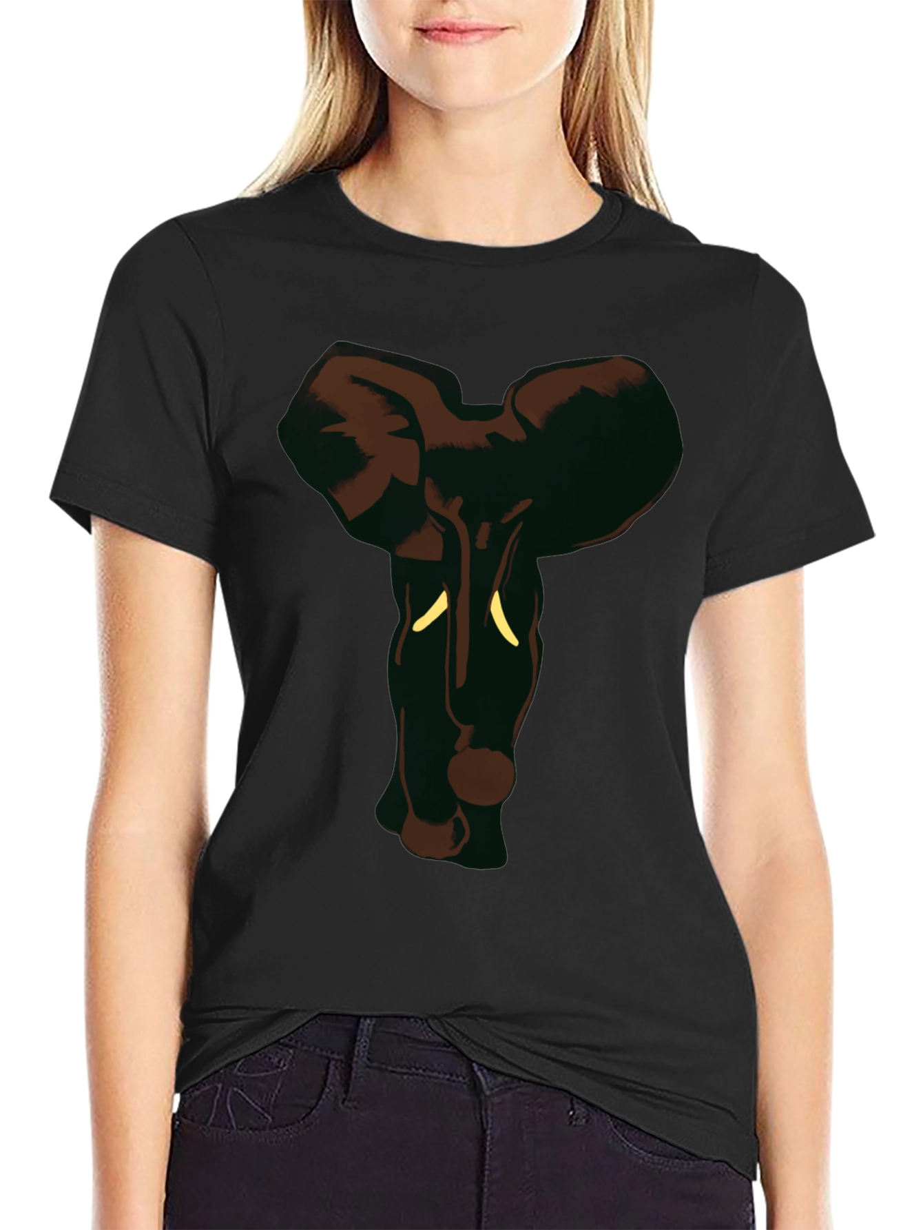 Elephant Graphic Black Tee
