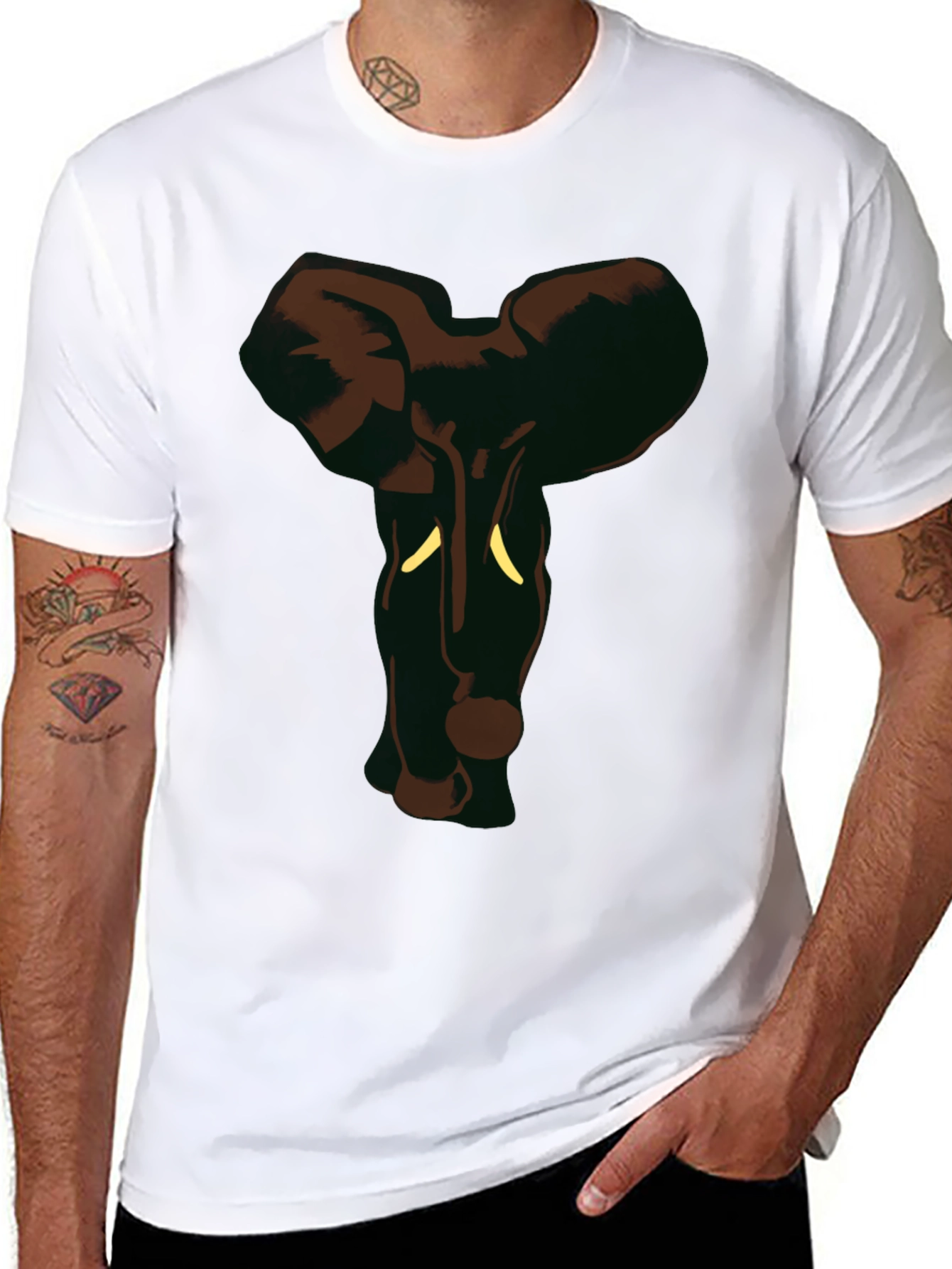 Elephant Graphic Black Tee