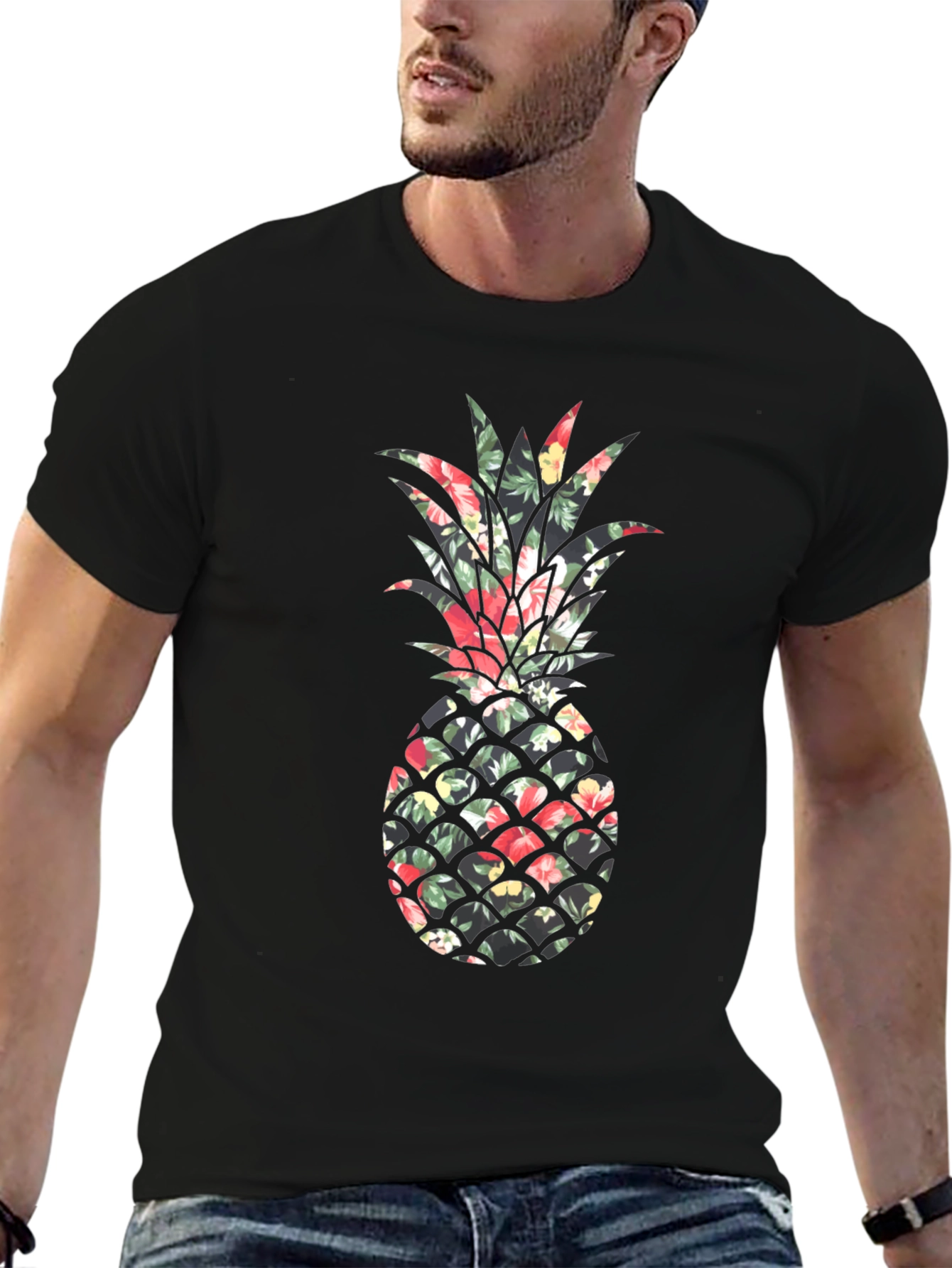 Floral Pineapple Print Tee