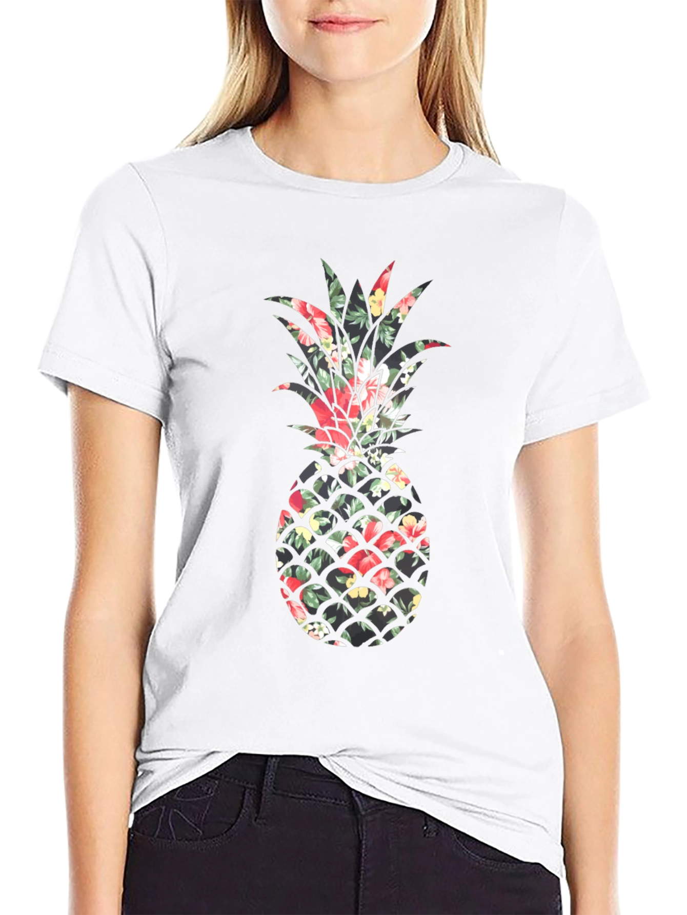 Floral Pineapple Print Tee
