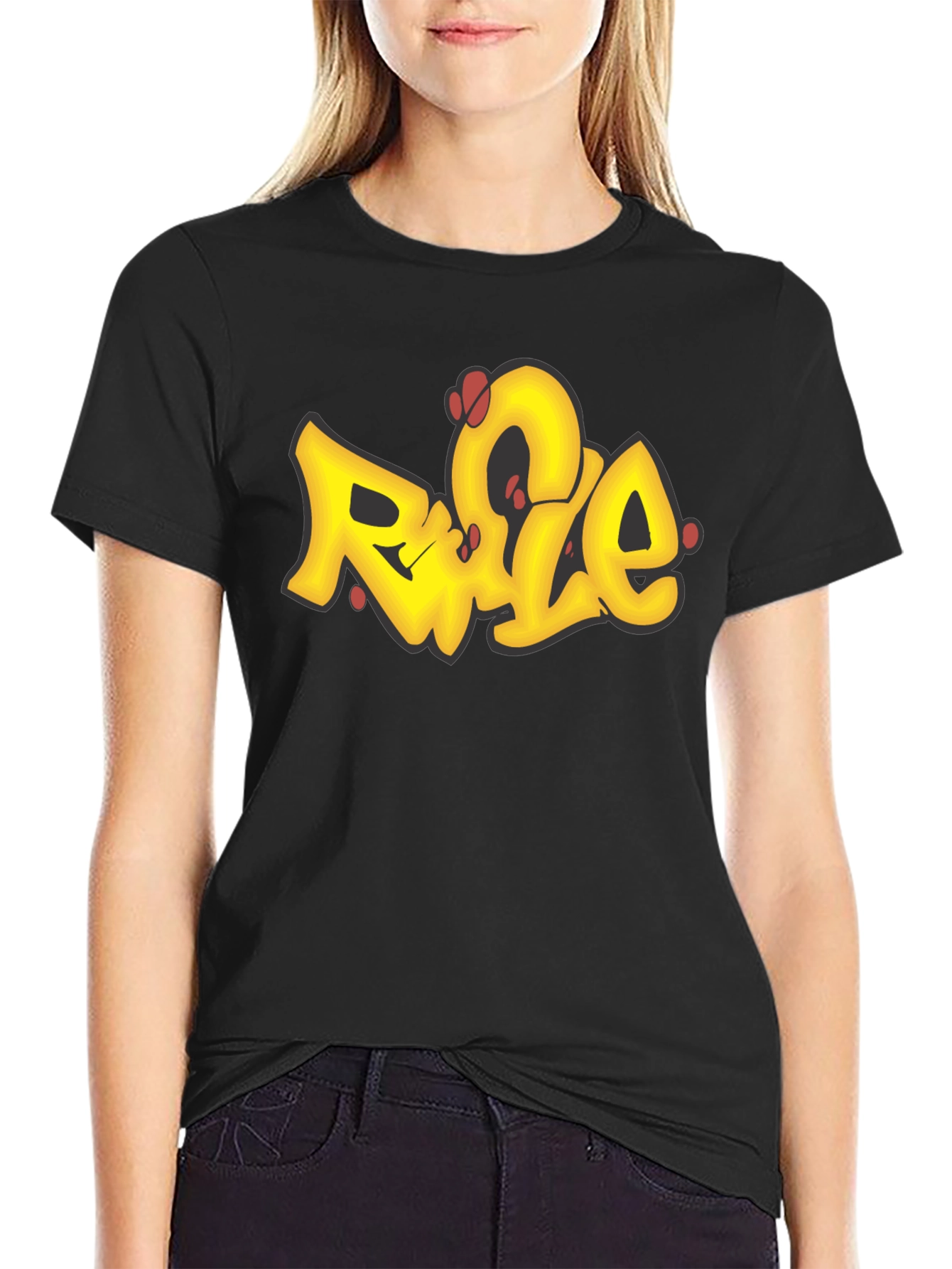 Graffiti Style Graphic Tee - Urban Black T-Shirt