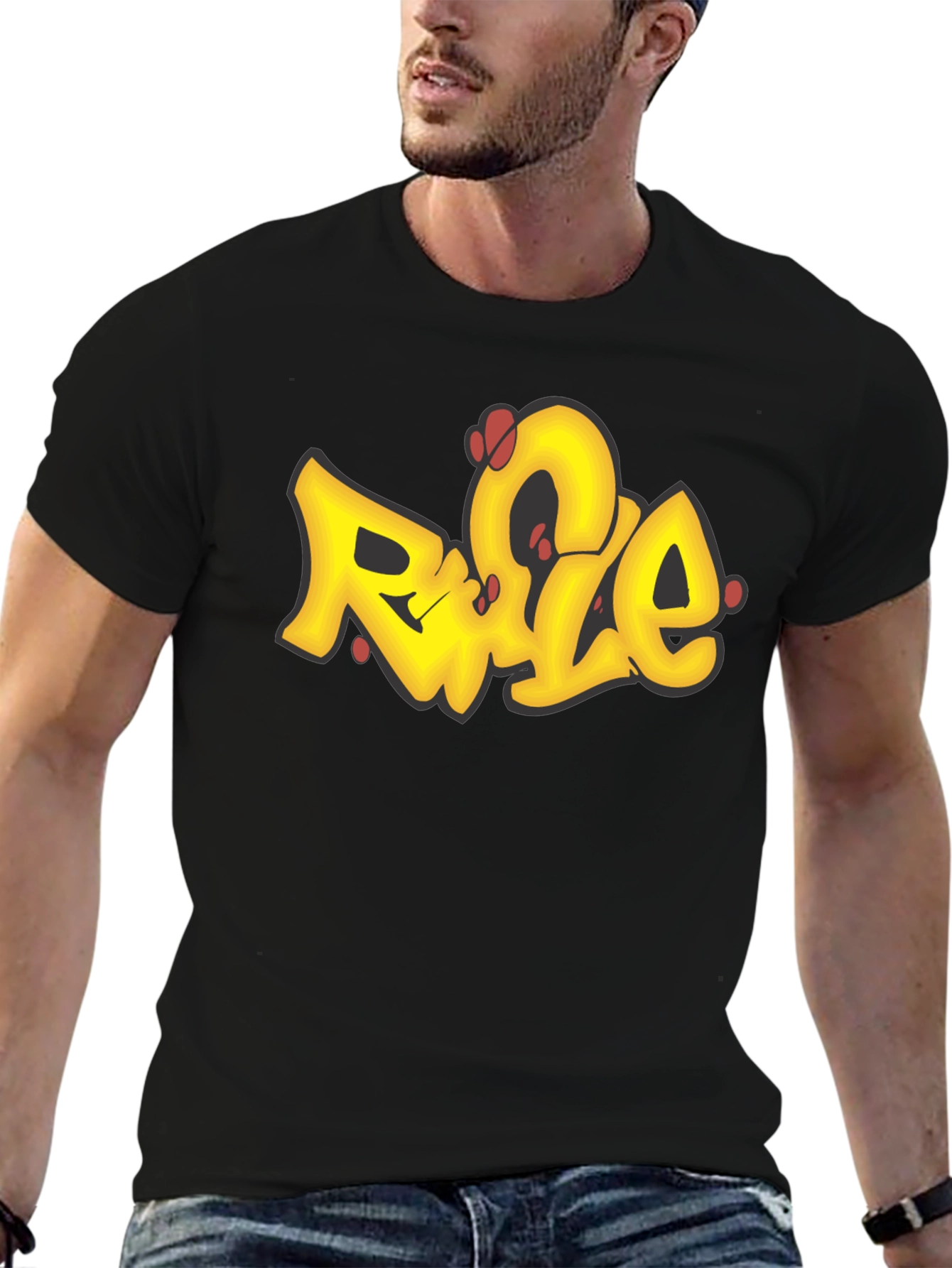Graffiti Style Graphic Tee - Urban Black T-Shirt