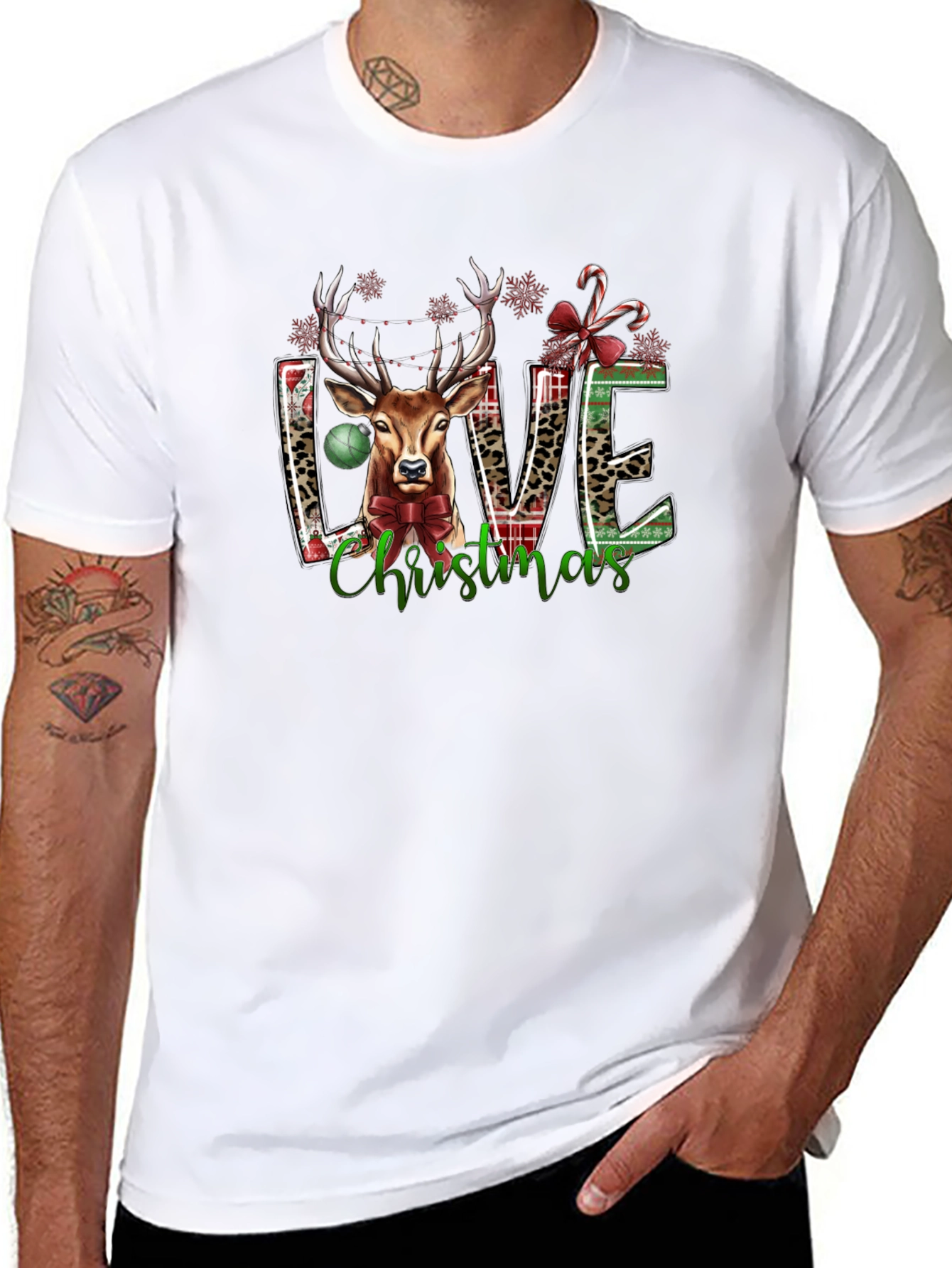 Christmas Reindeer T-Shirt Festive Holiday Tee