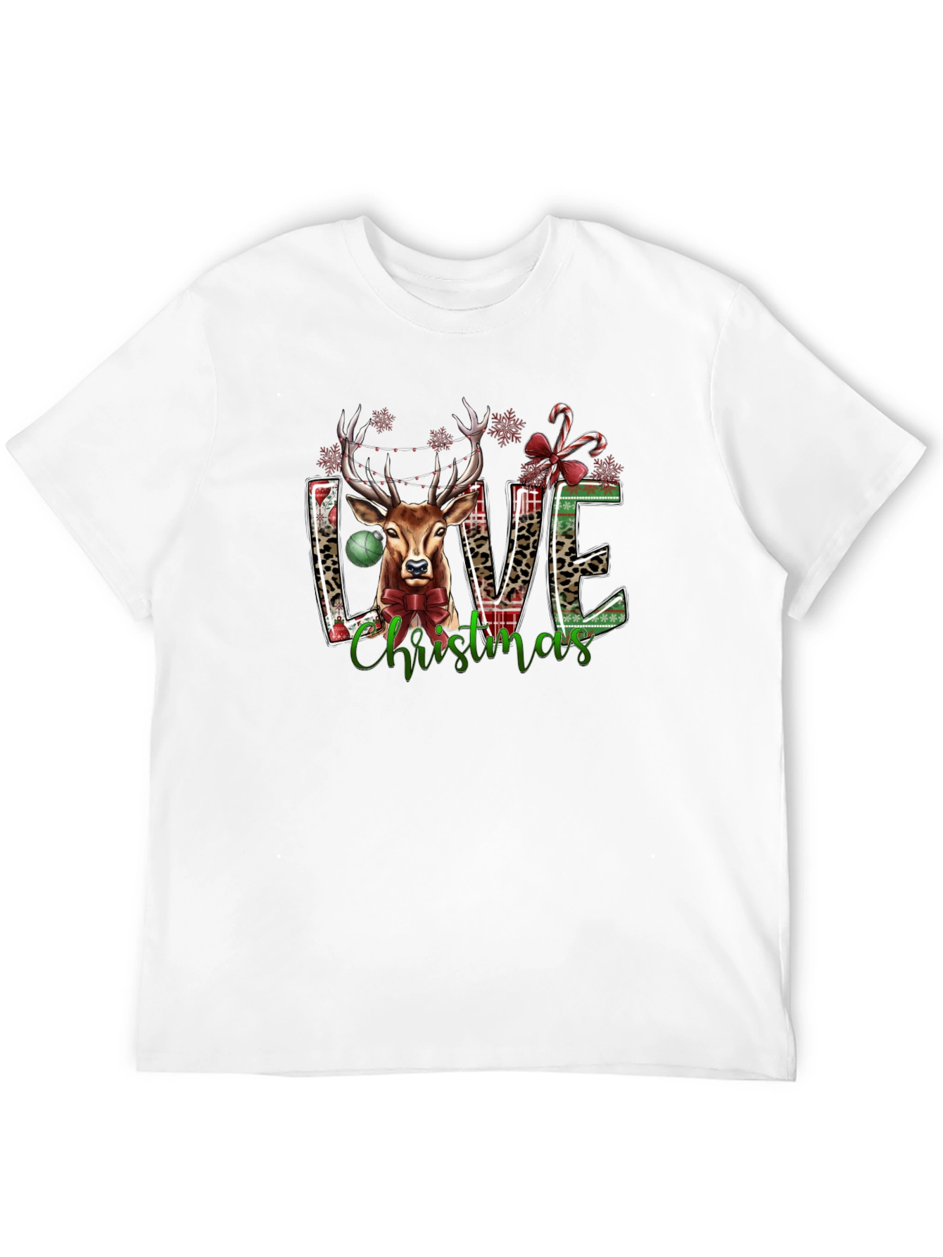 Christmas Reindeer T-Shirt Festive Holiday Tee