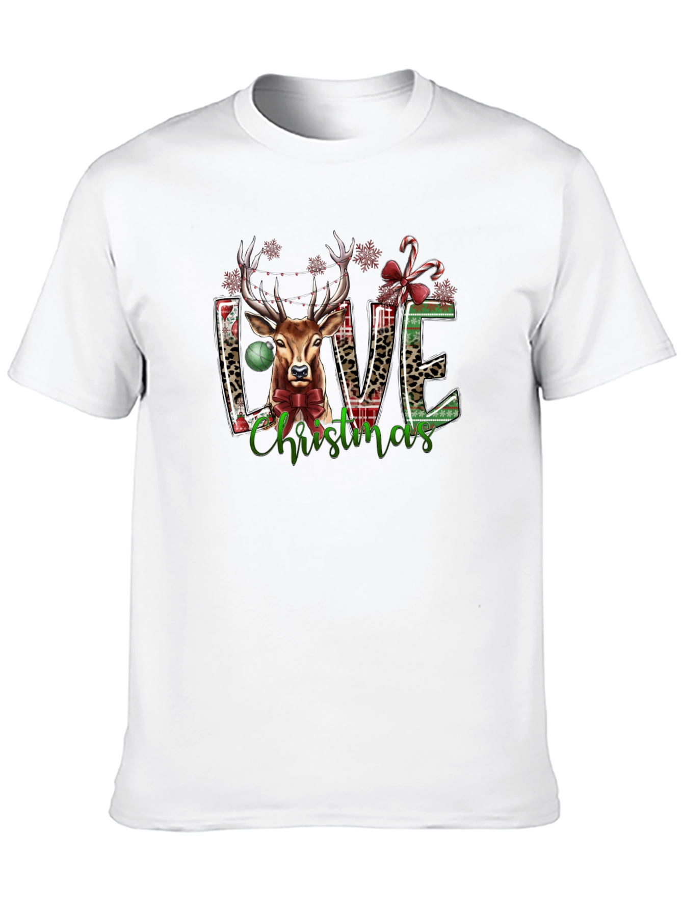 Christmas Reindeer T-Shirt Festive Holiday Tee
