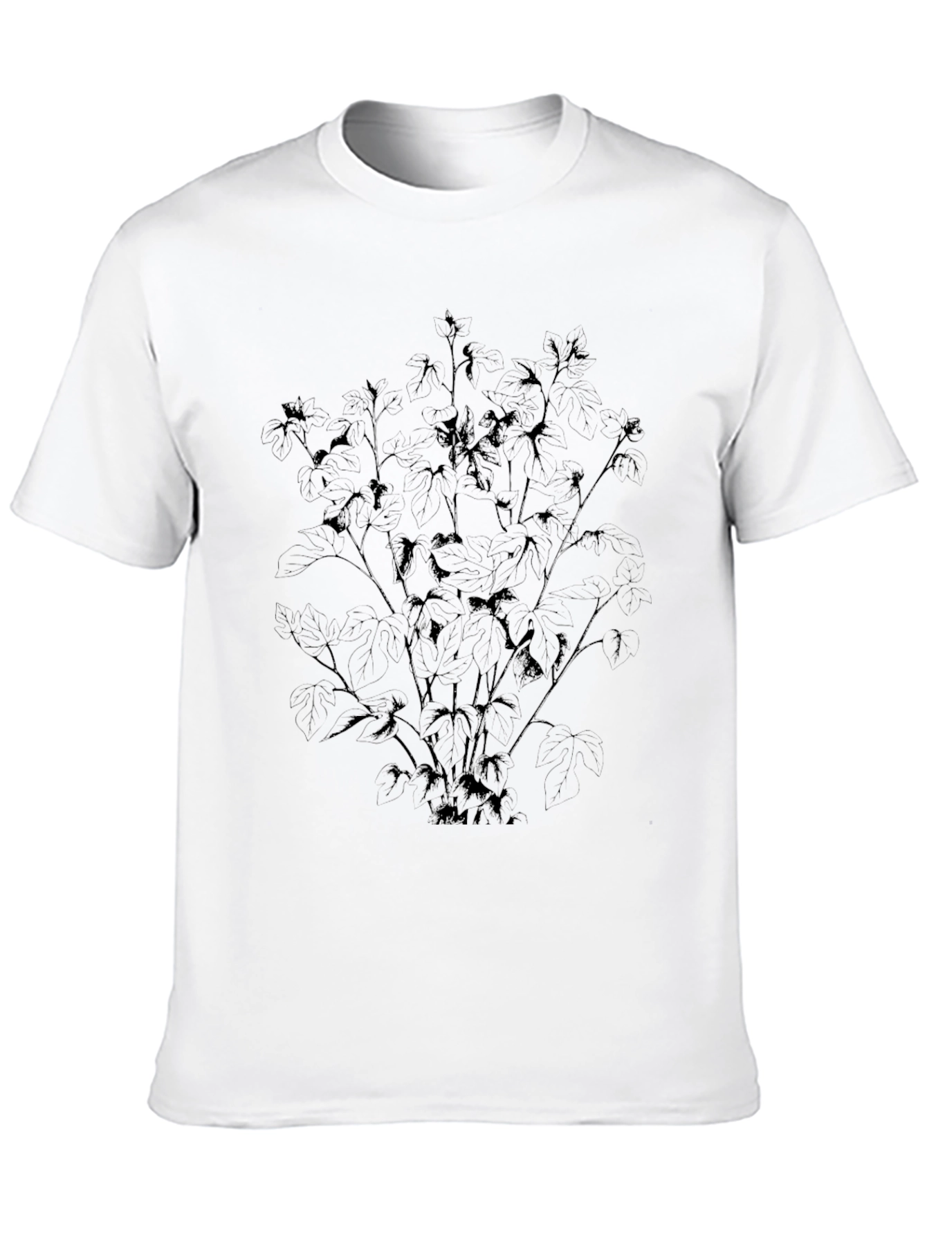 Black Botanical Print Tee - Mens Casual Style