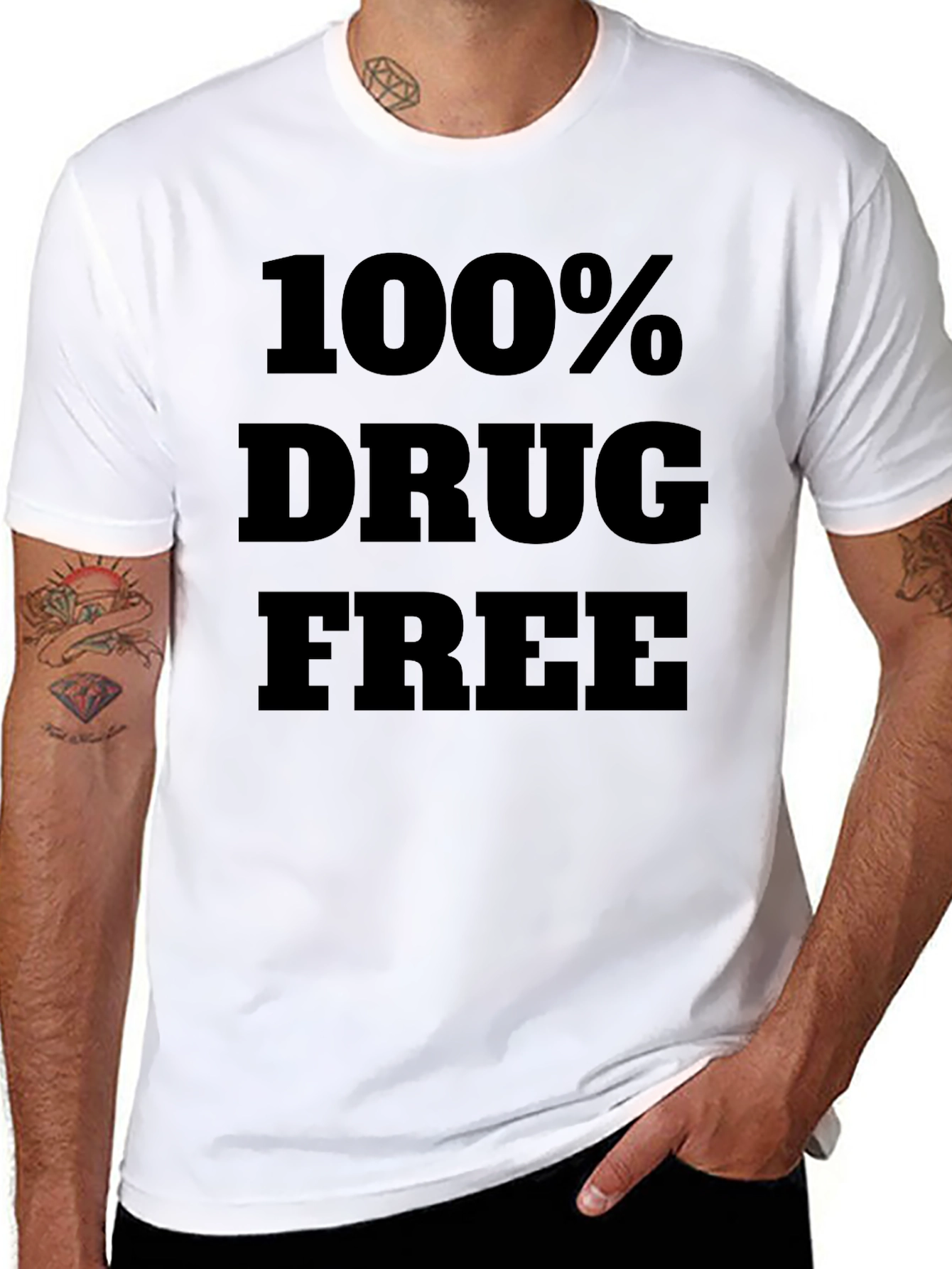 100% Drug Free Graphic T-Shirt