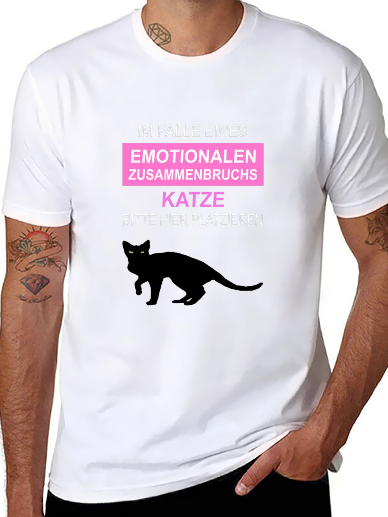 Emotional Support Katze T-Shirt - Black