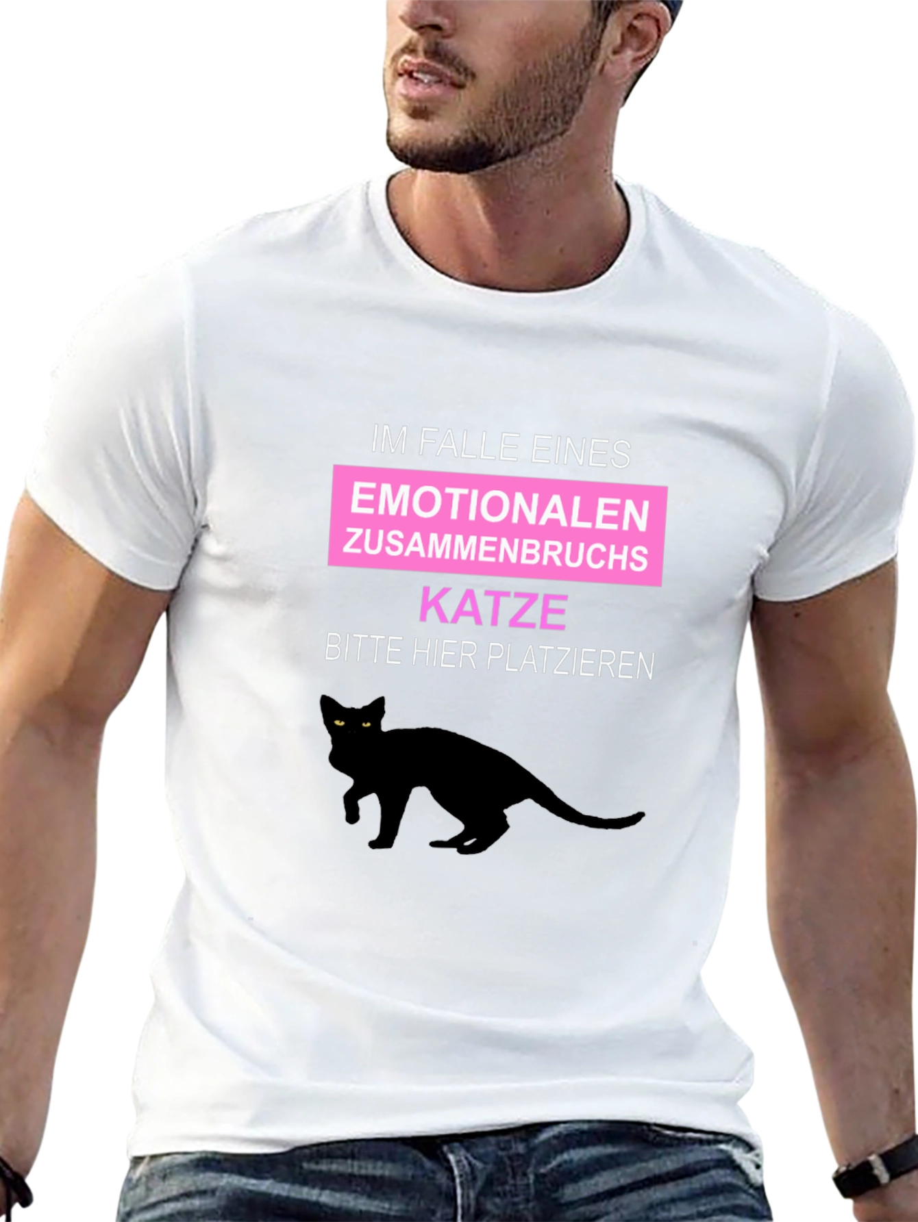 Emotional Support Katze T-Shirt - Black