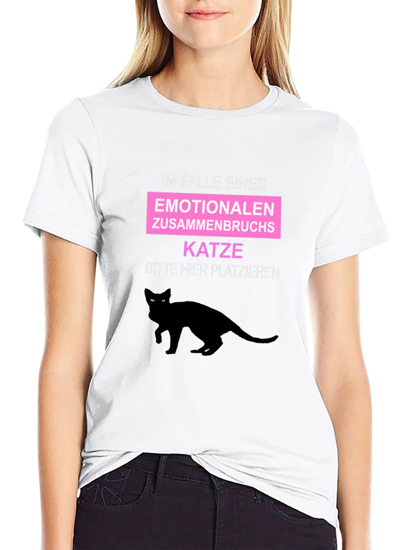 Emotional Support Katze T-Shirt - Black