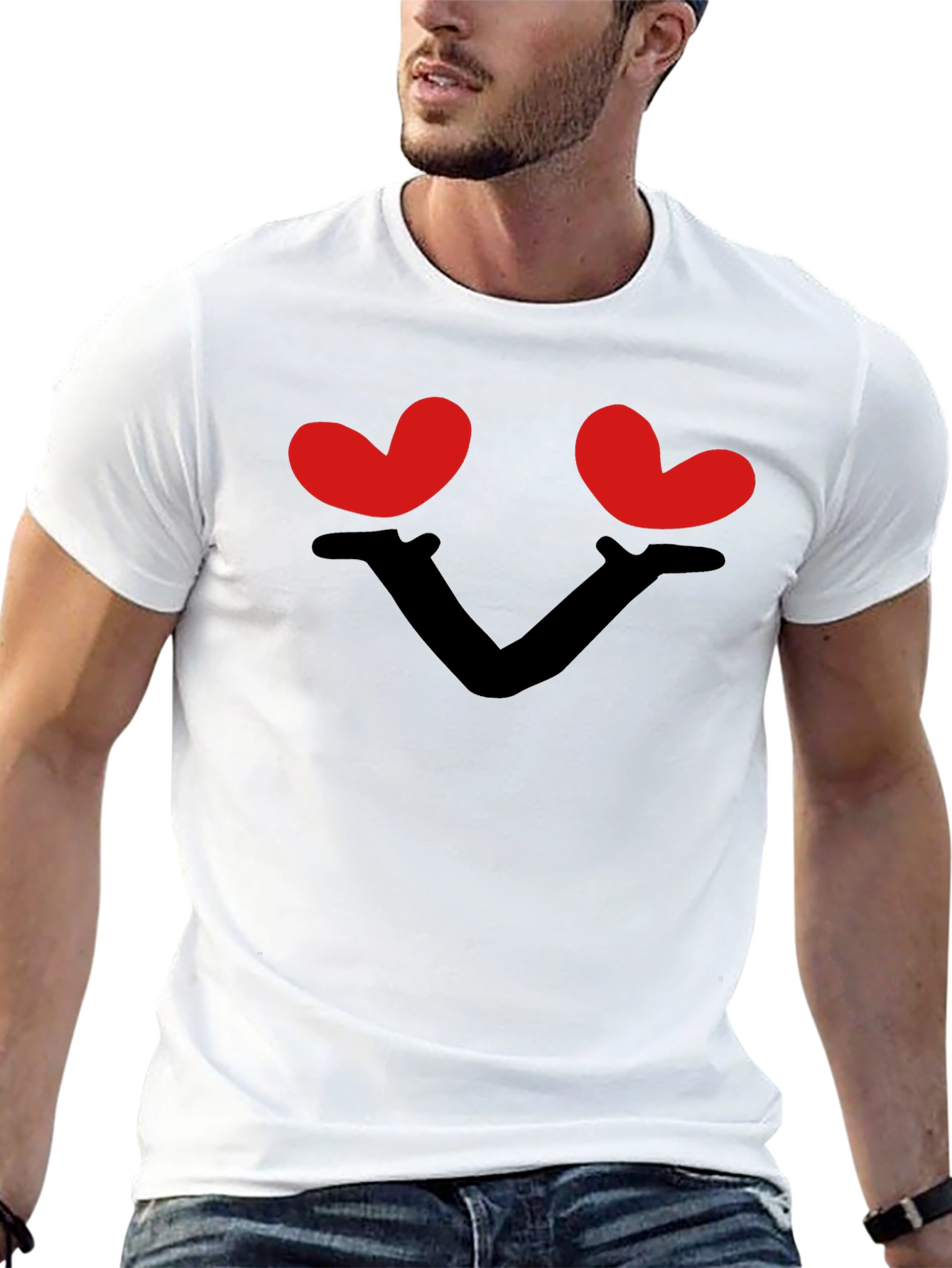 Heart Eyes Graphic Black T-Shirt - Love Tee