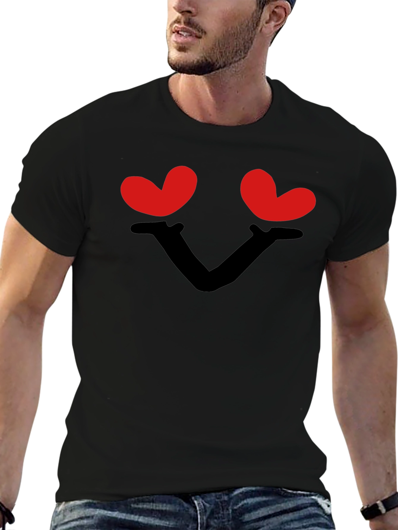 Heart Eyes Graphic Black T-Shirt - Love Tee