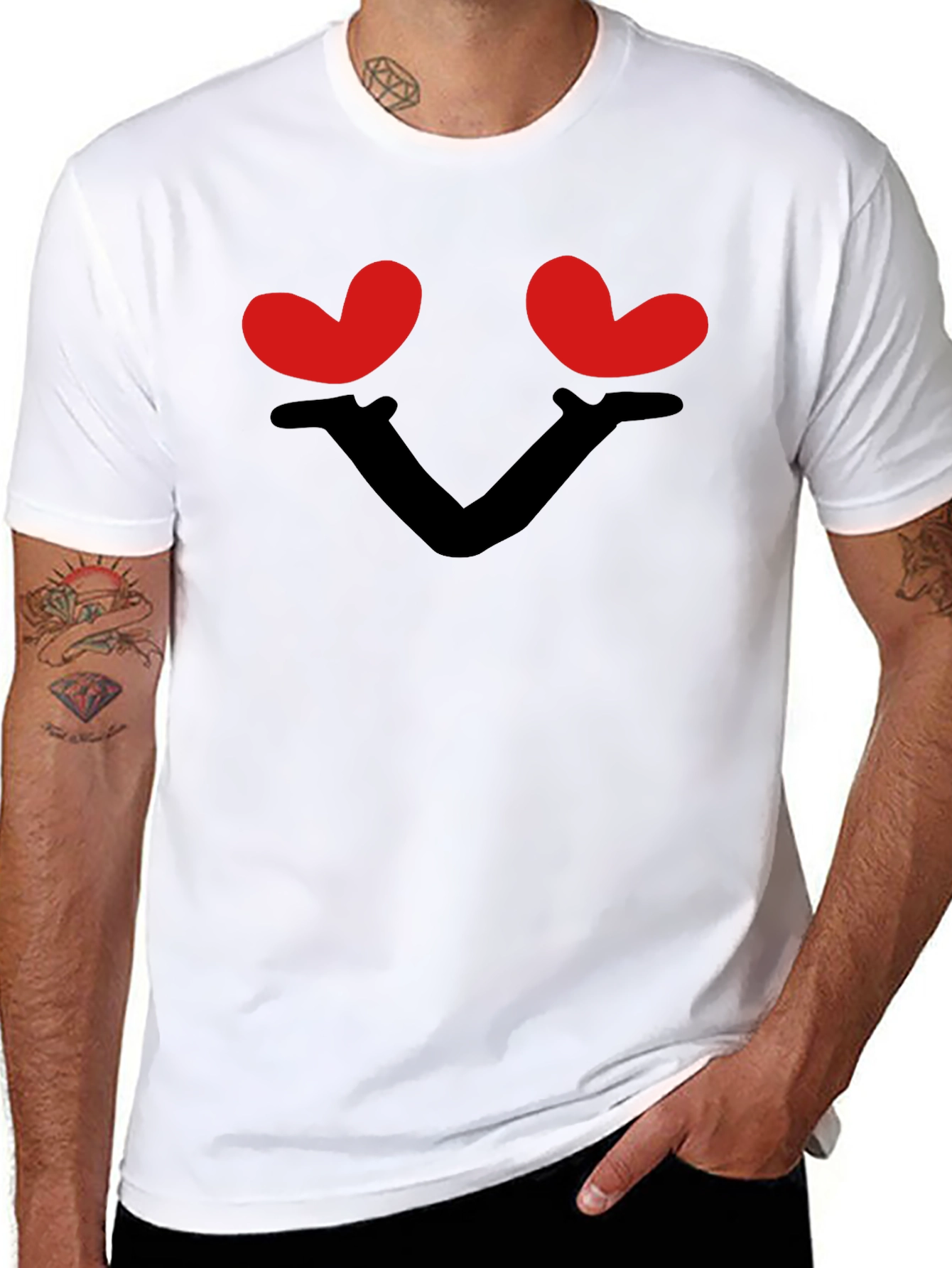 Heart Eyes Graphic Black T-Shirt - Love Tee