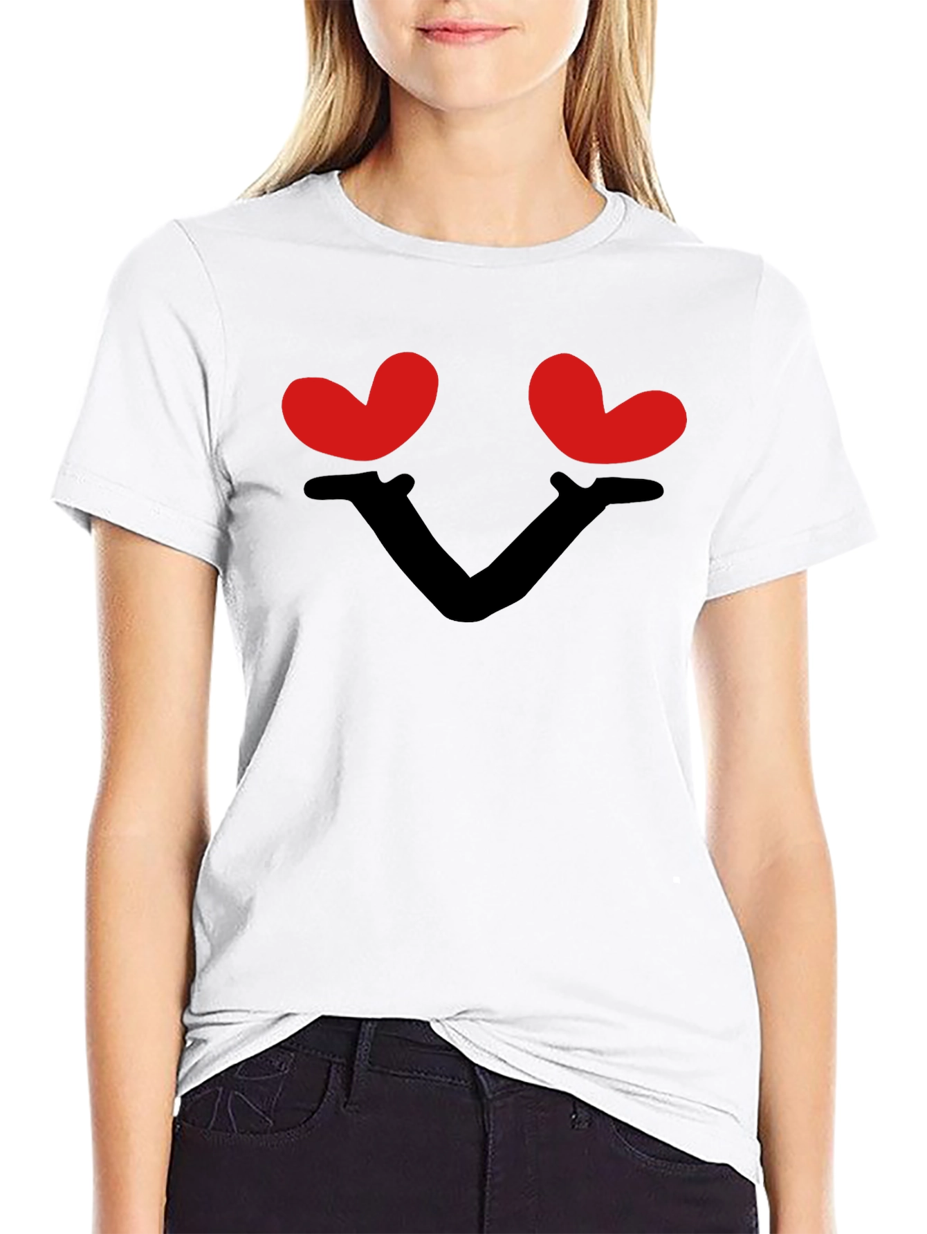 Heart Eyes Graphic Black T-Shirt - Love Tee
