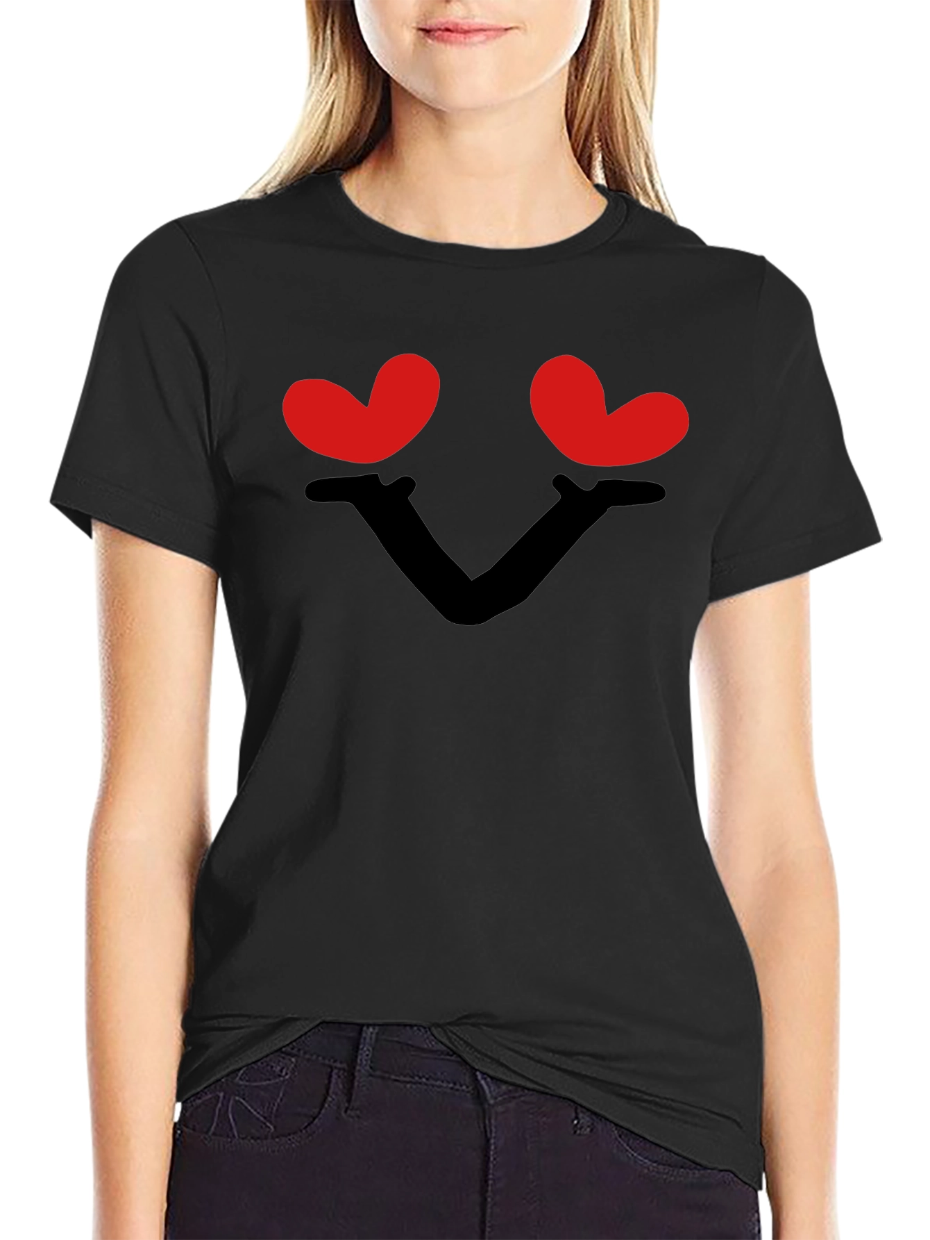 Heart Eyes Graphic Black T-Shirt - Love Tee