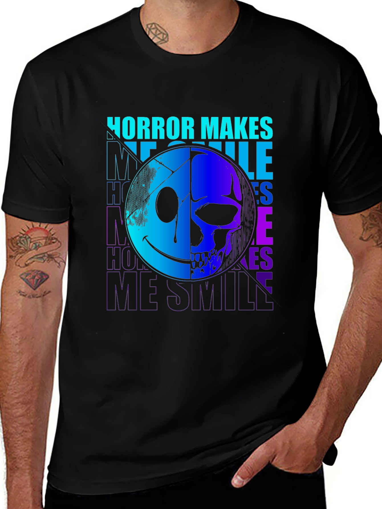 Horror Makes Me Smile Graphic Print T-Shirt