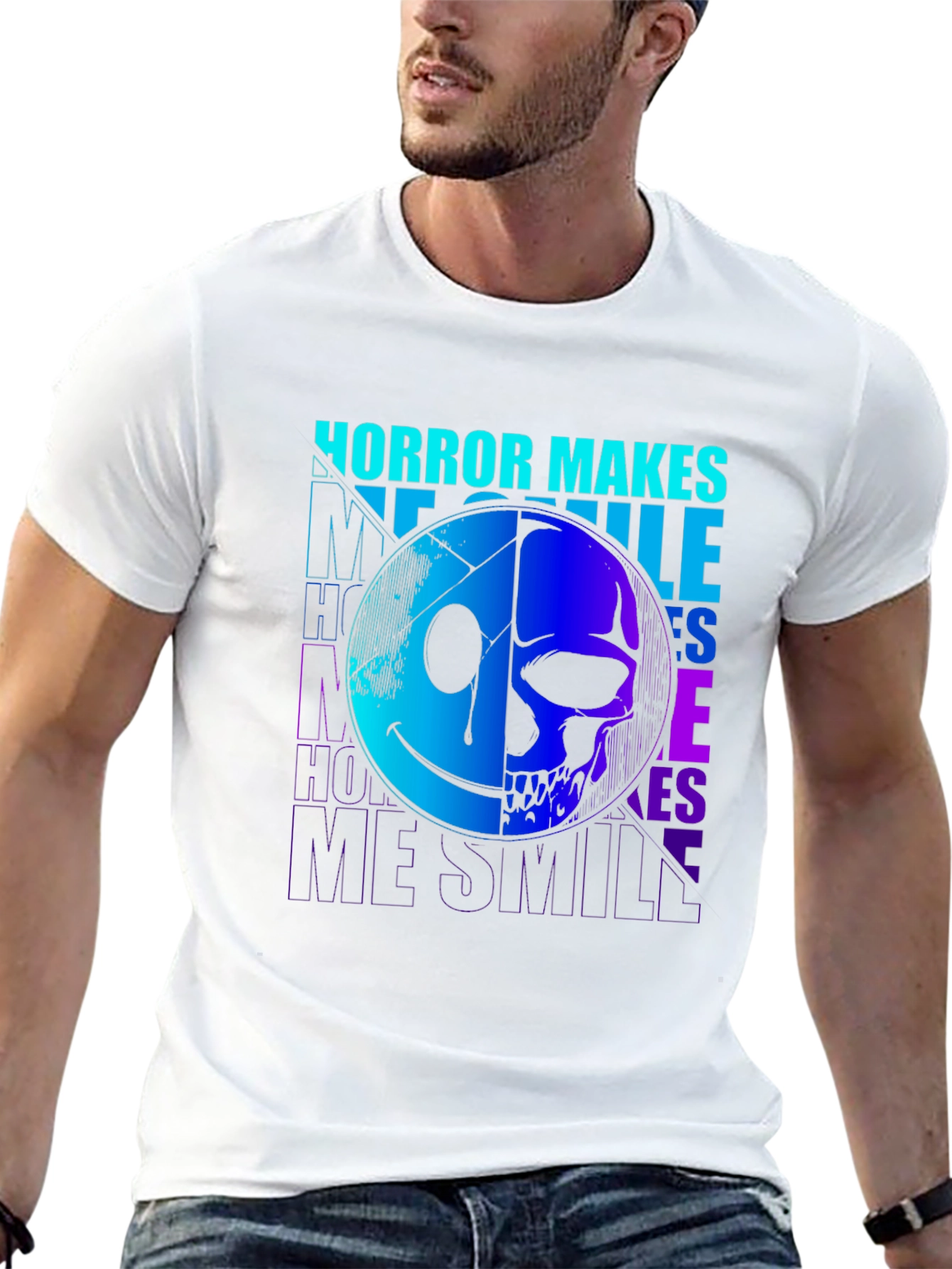 Horror Makes Me Smile Graphic Print T-Shirt