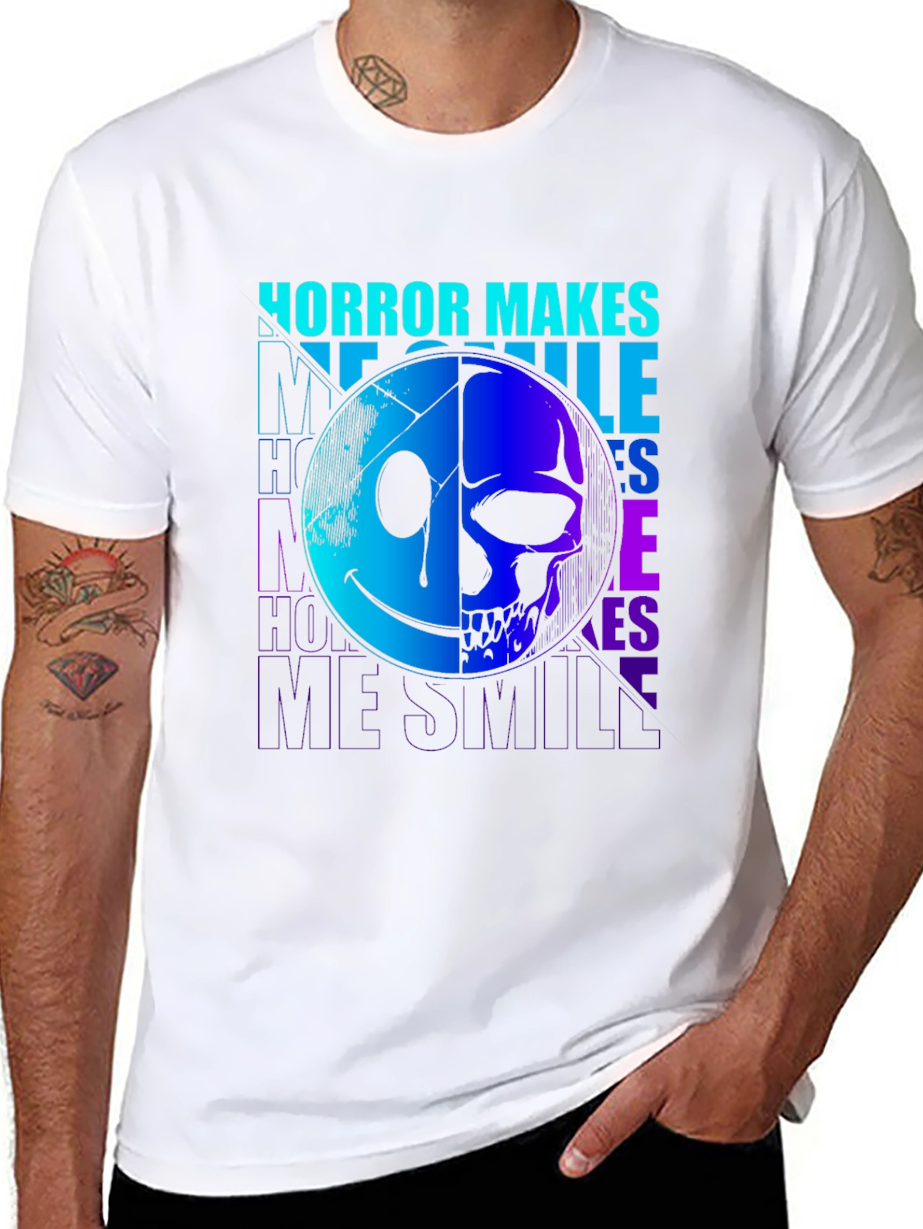 Horror Makes Me Smile Graphic Print T-Shirt