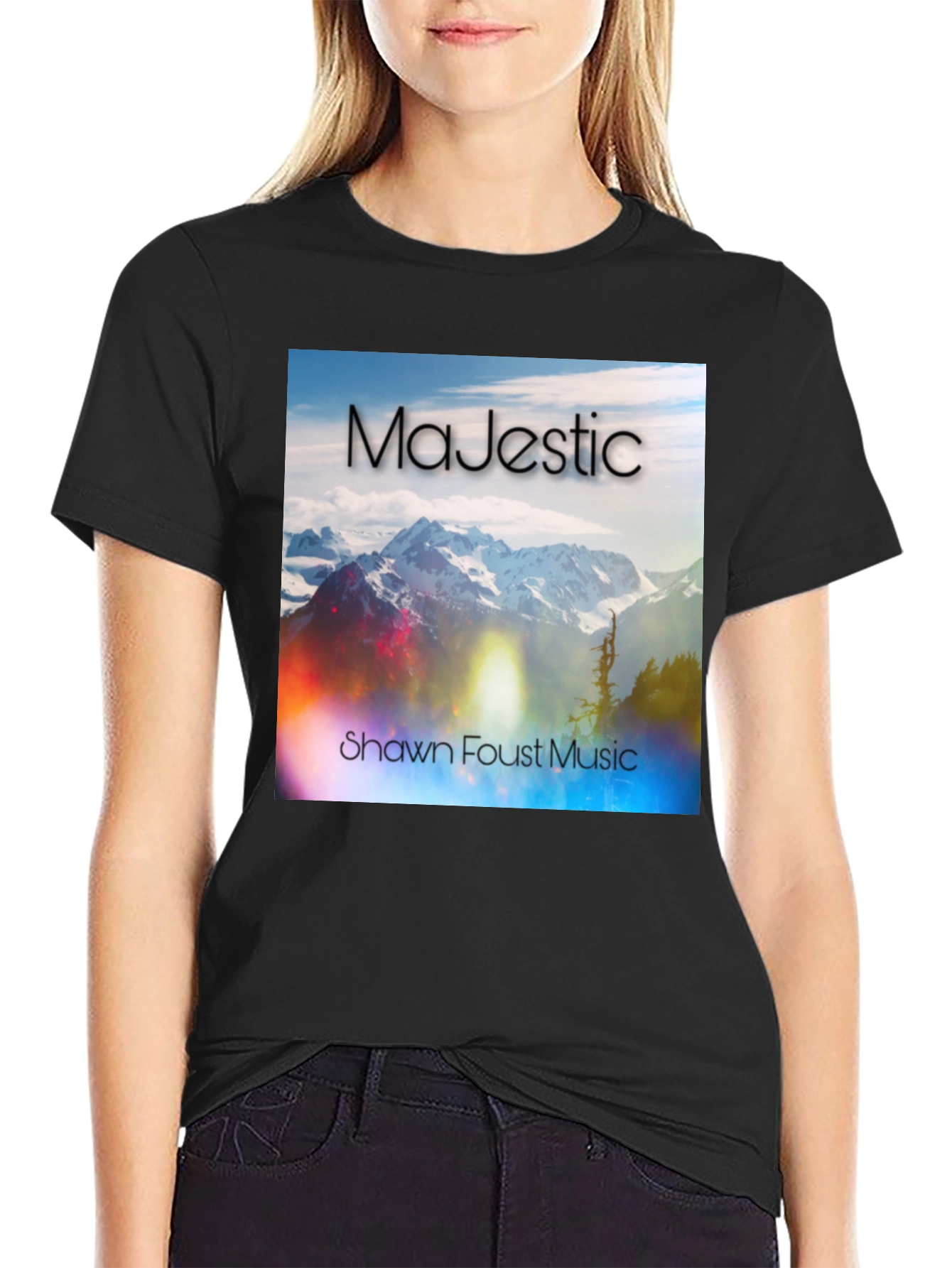 Majestic Mountain Scene Graphic T-Shirt