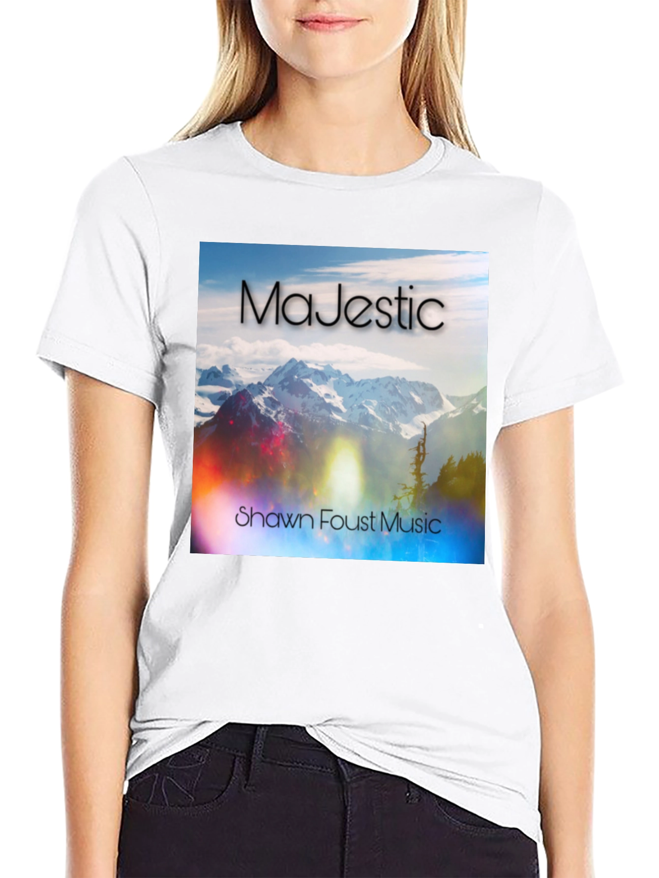 Majestic Mountain Scene Graphic T-Shirt