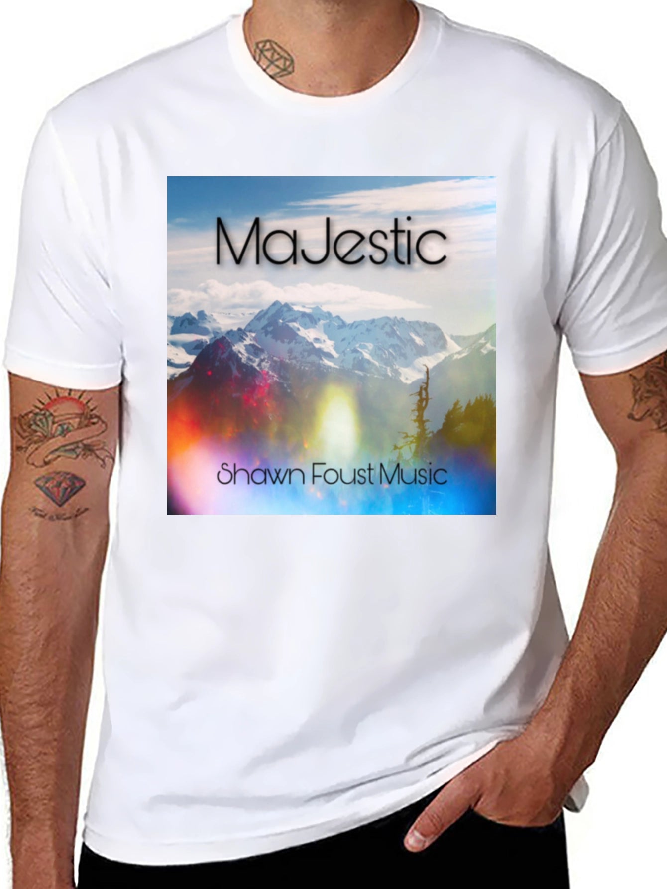 Majestic Mountain Scene Graphic T-Shirt